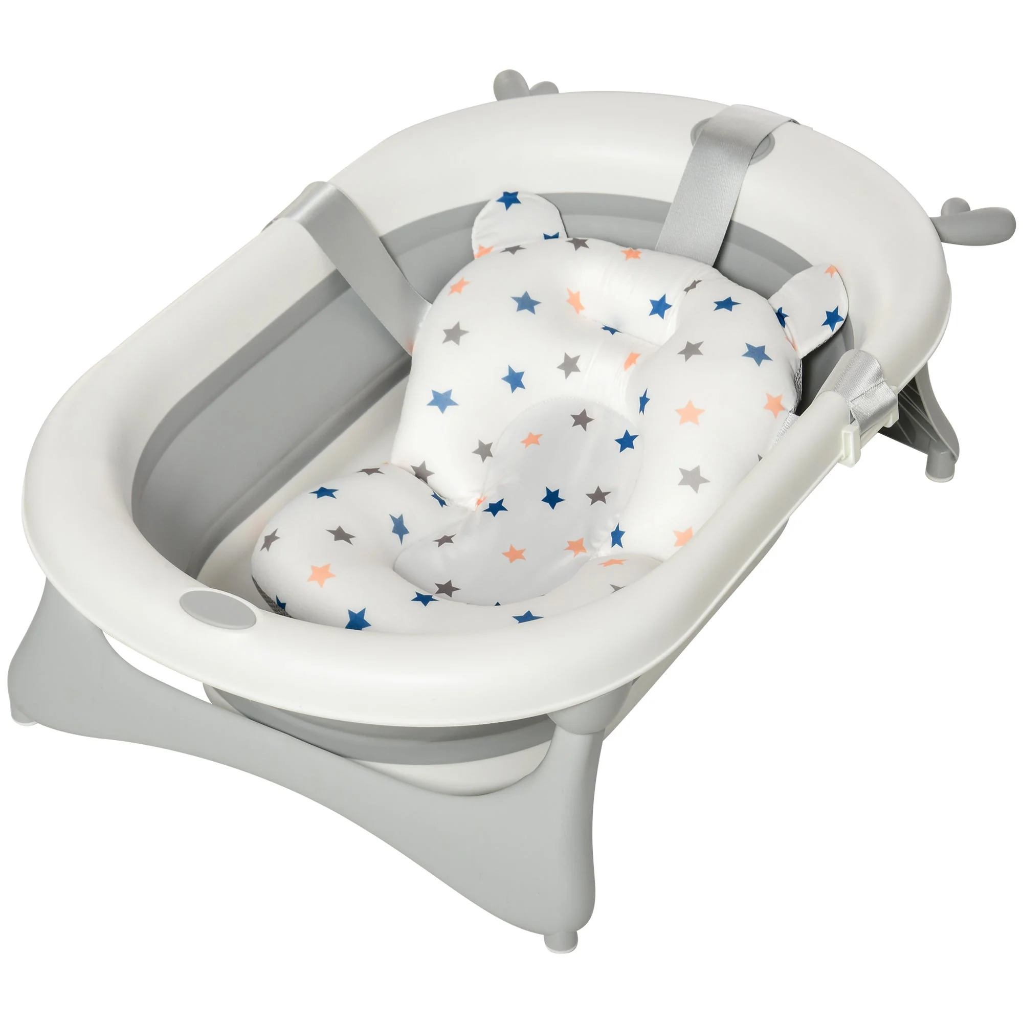 Foldable Portable Baby Bathtub w/ Baby Bath Temperature-Induced Water Plug for 0-3 years - Image 2