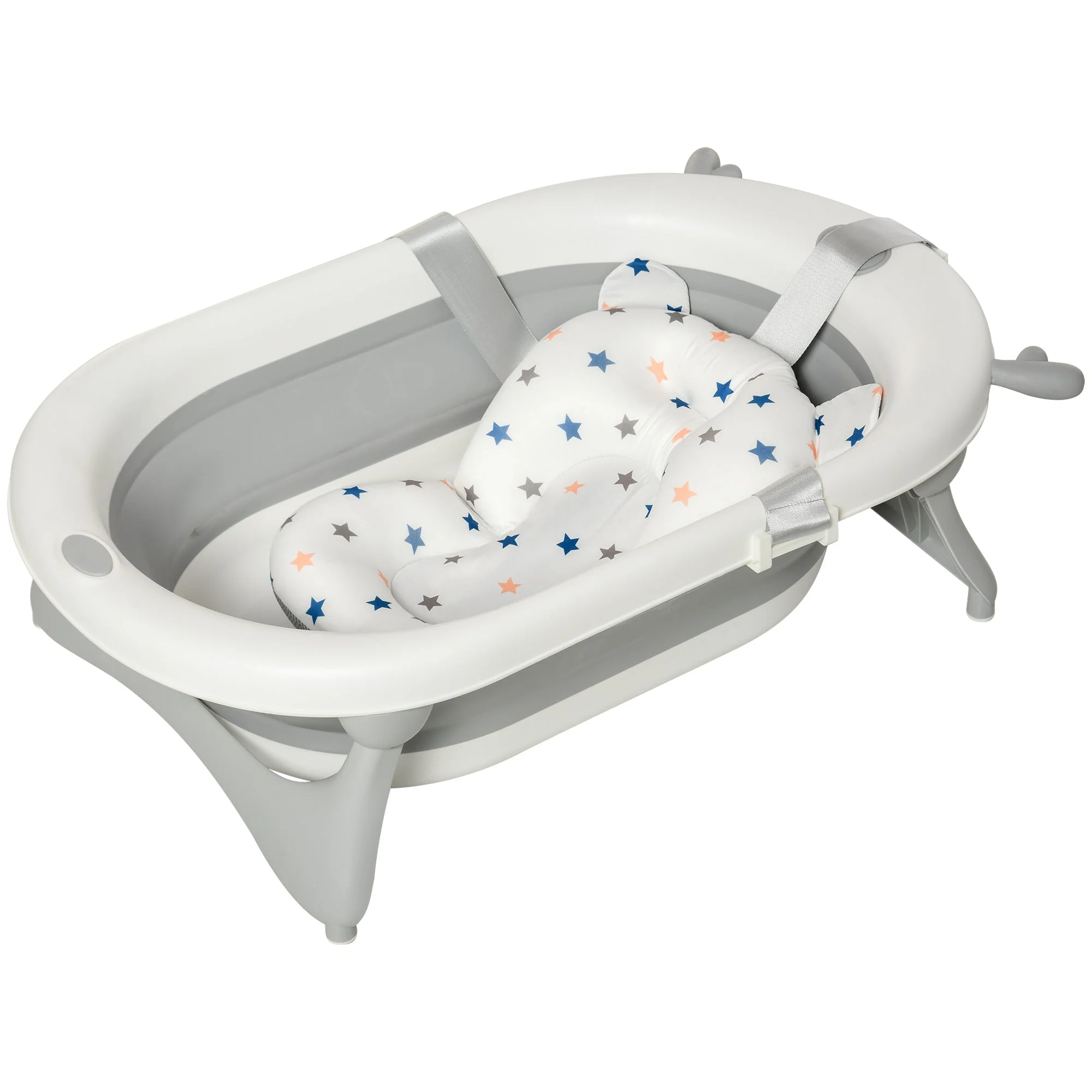 Foldable Portable Baby Bathtub w/ Baby Bath Temperature-Induced Water Plug for 0-3 years - Image 9