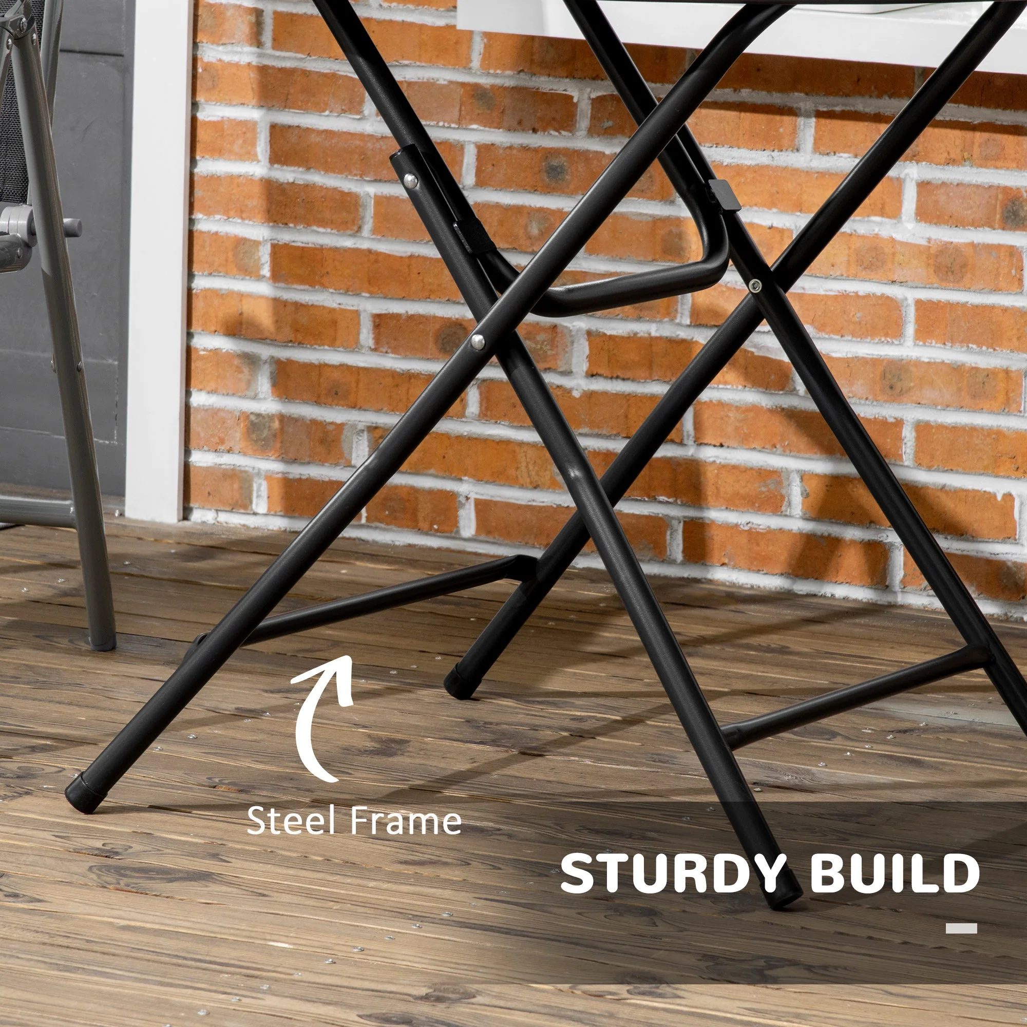 Foldable Round Garden Table for 4 - Image 5