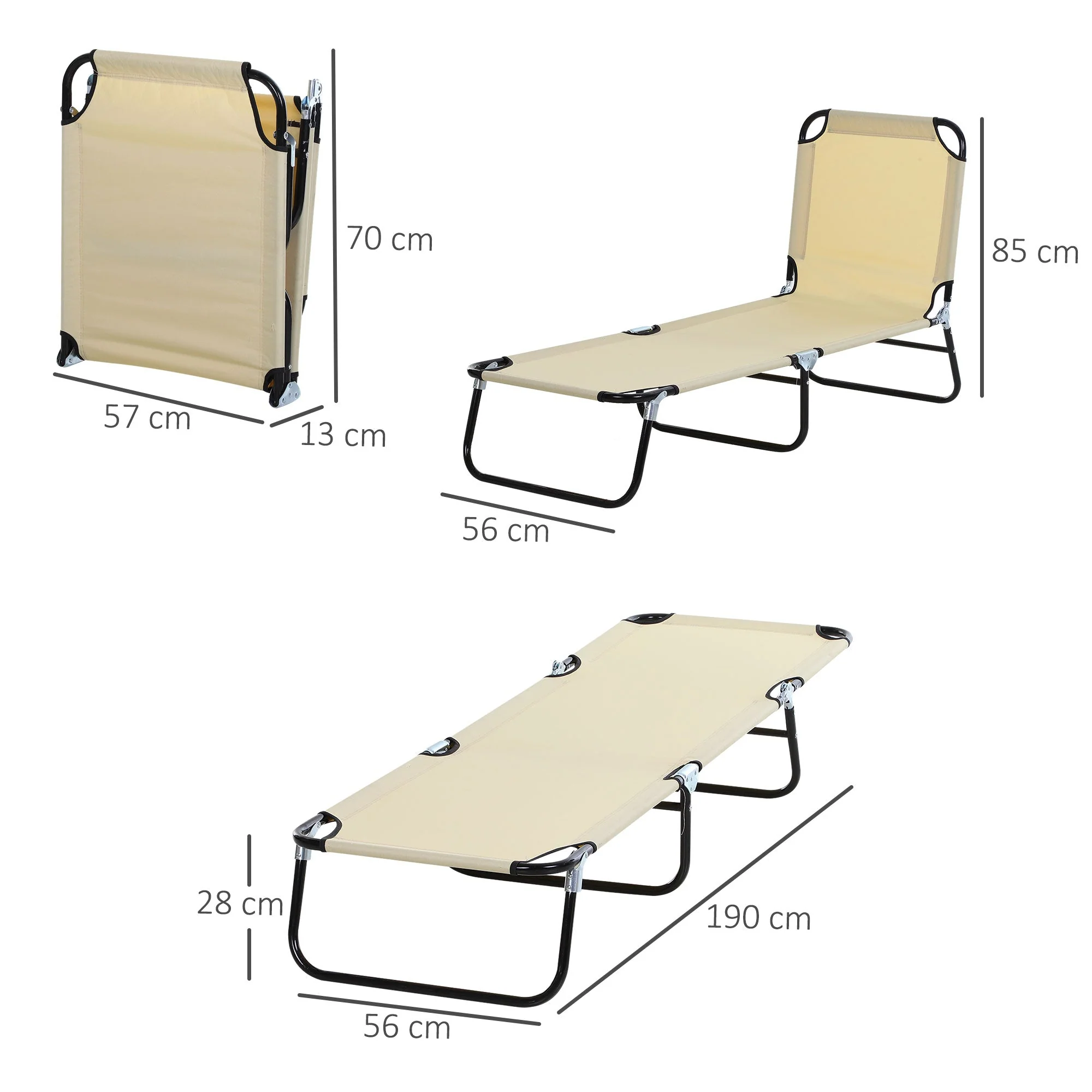 Foldable Sun Lounger with 5-Position Adjustable Backrest - Image 3