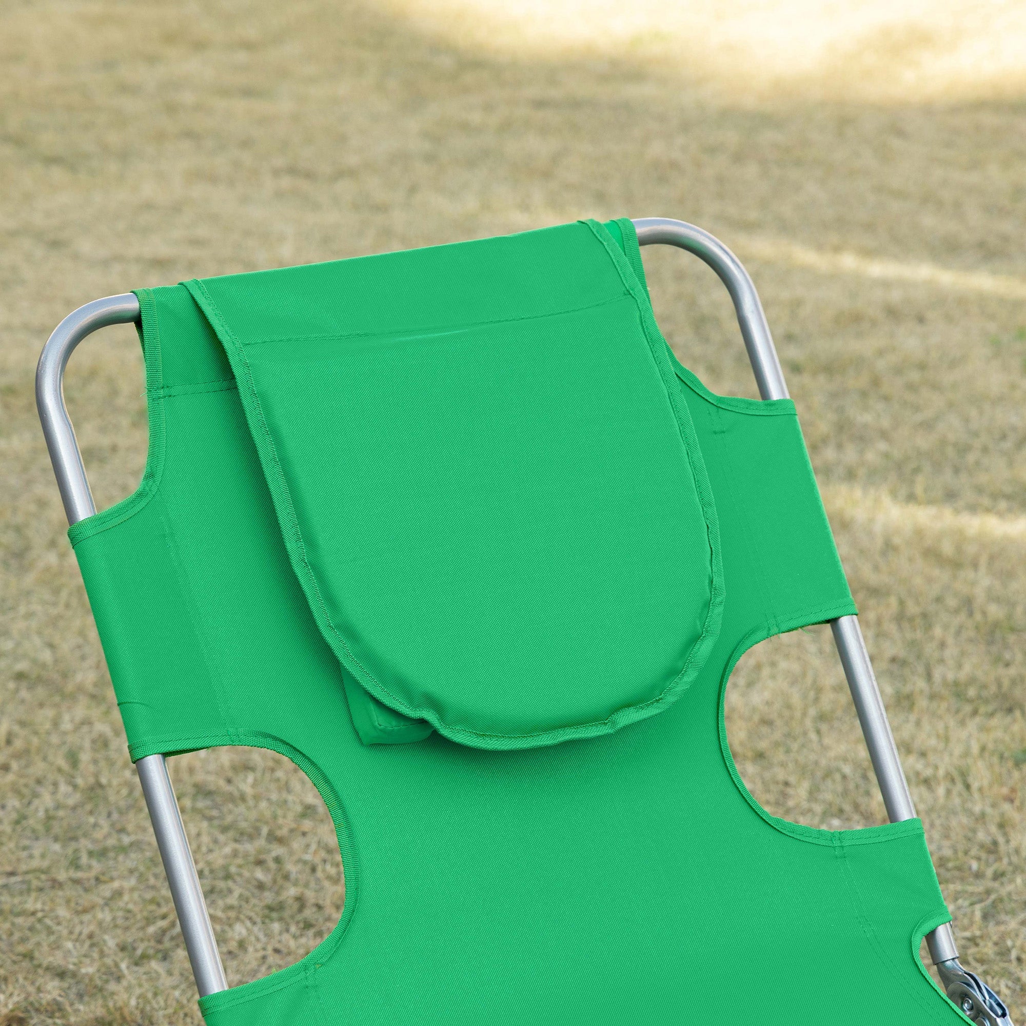 Foldable Sun Lounger with Reading Hole - Image 7