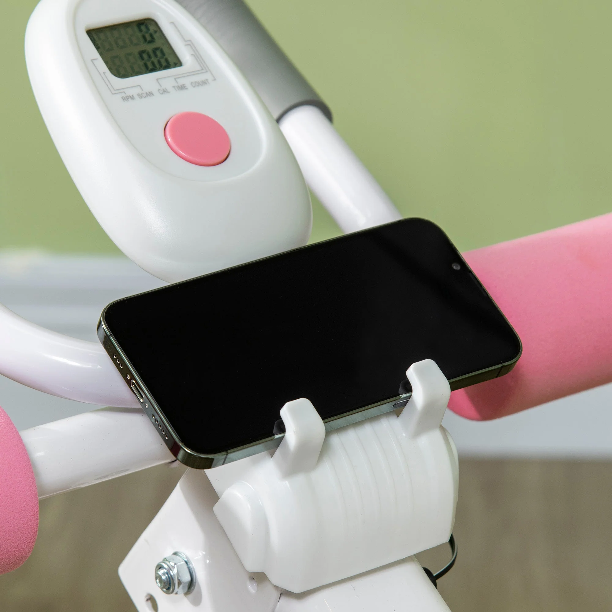 Folding Ab Trainer With LCD Monitor White & Pink by Sportnow - Image 9