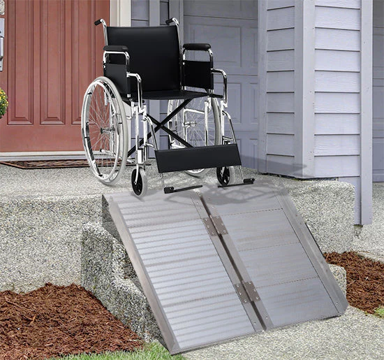 Folding Aluminum Ramp Wheelchairs/Scooters/Pet W/Handle Mobility Ramp W/Handle 24" - Image 7