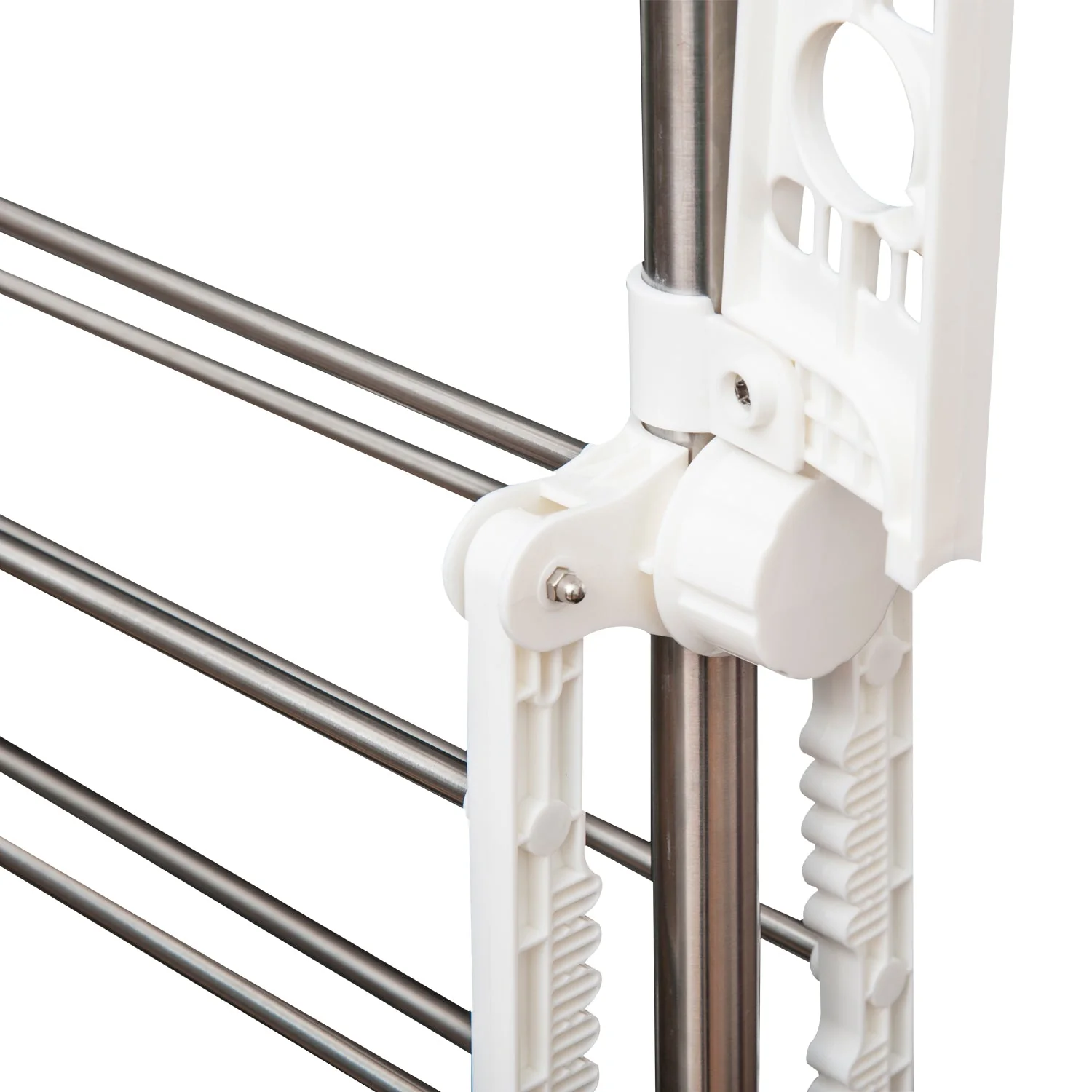 Folding Cloth Rail Adjustable Garment Rack With Wheels 4 Layer - Image 7