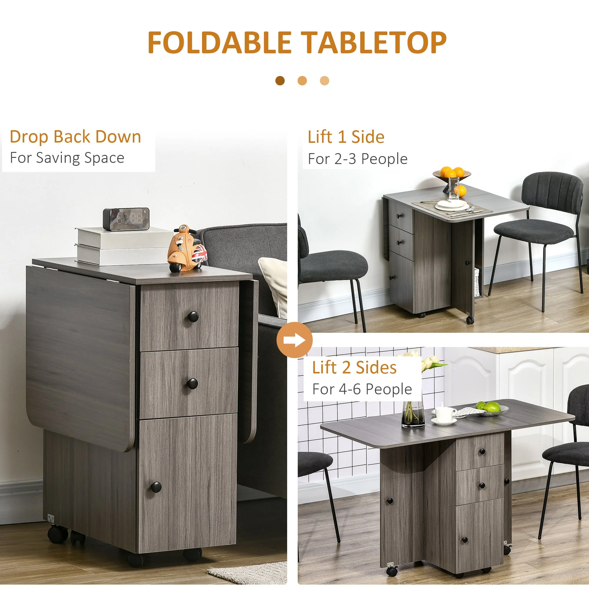Folding Dining Table for 4-6 - Image 4