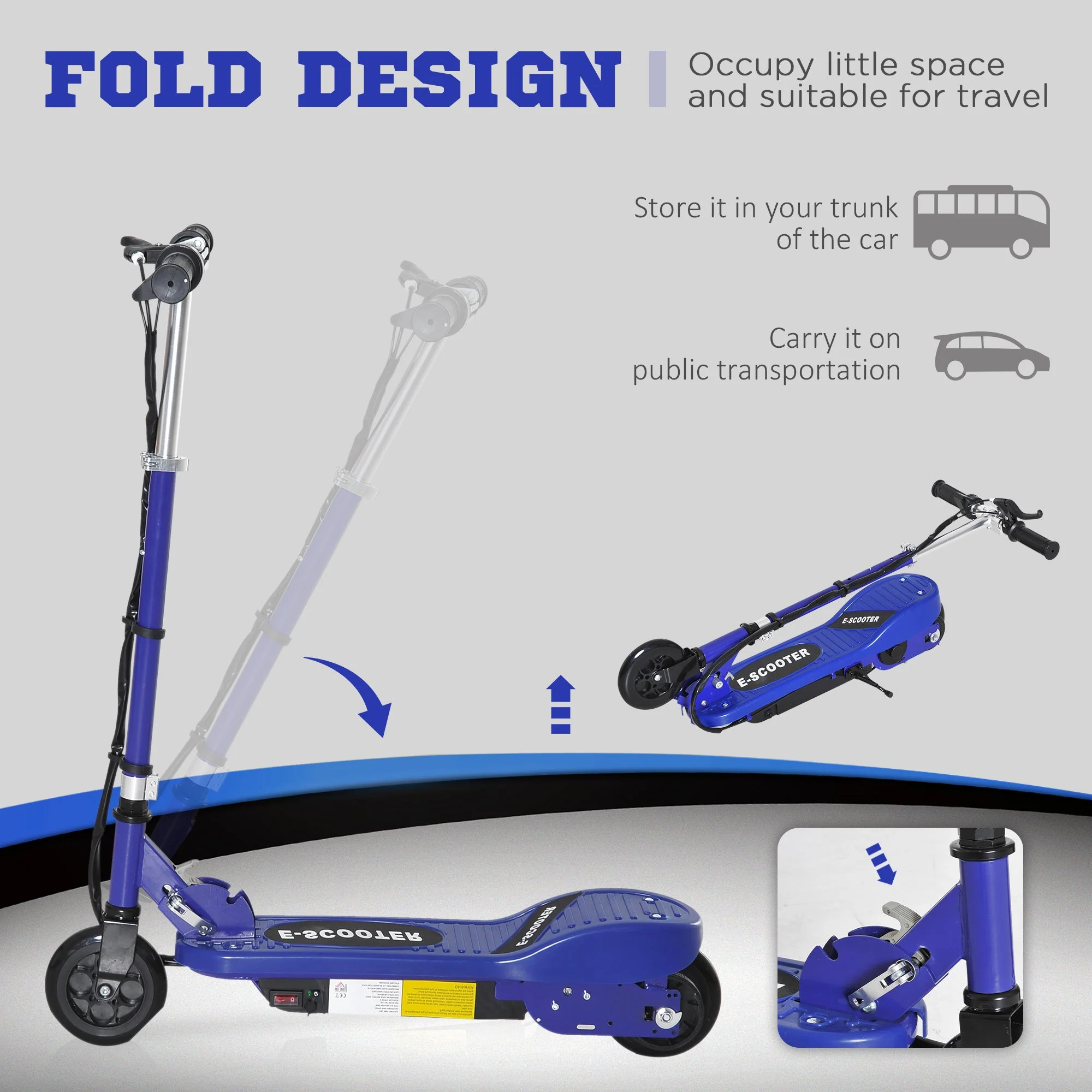 Folding Electric Kids Scooter Ride on Age 7-14 - Image 5