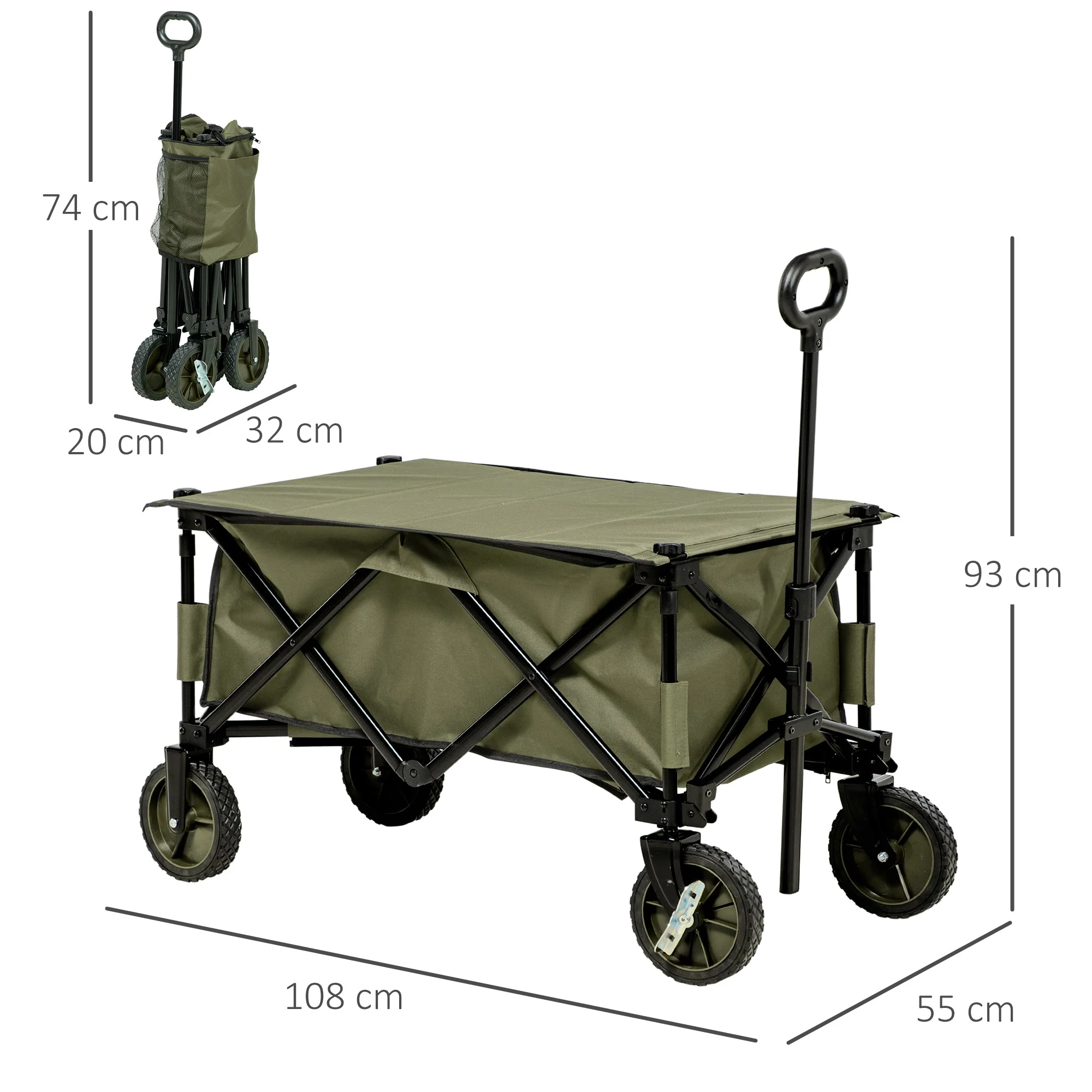 Folding Garden Trolley on Wheels - Image 2