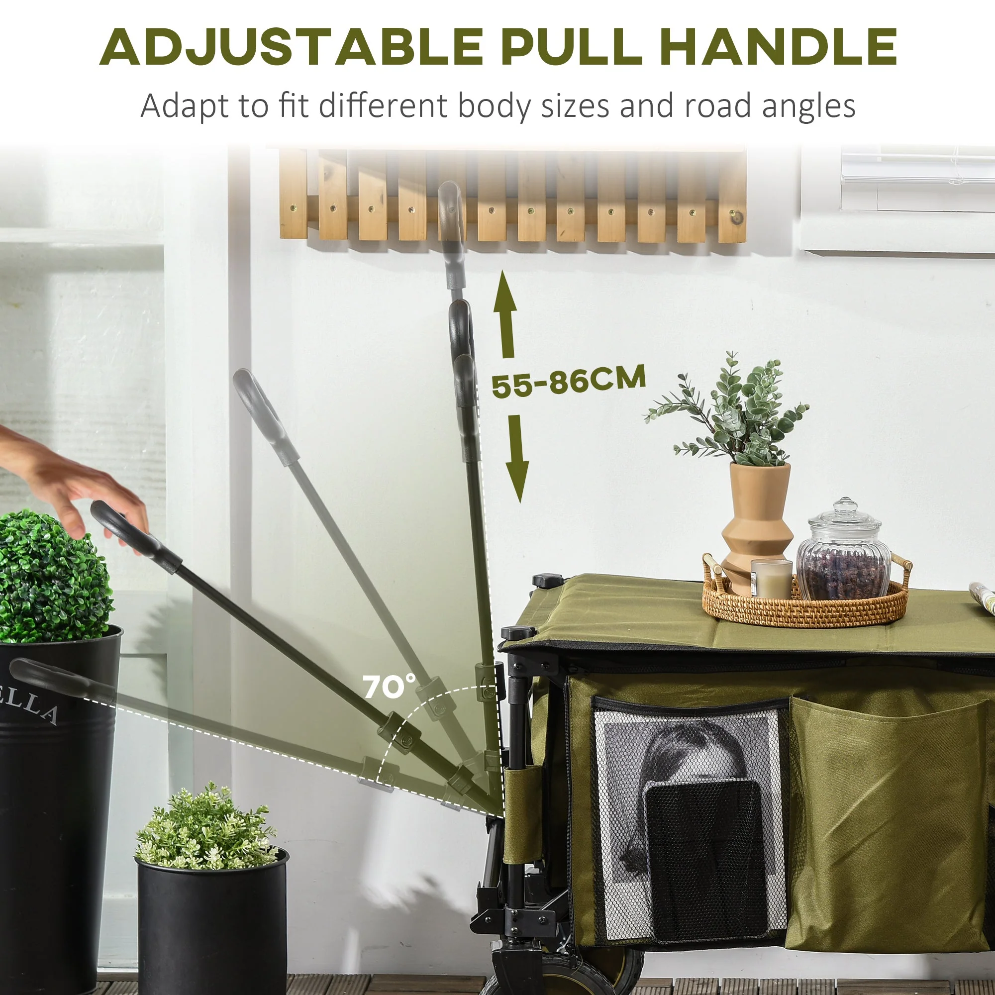 Folding Garden Trolley on Wheels - Image 3