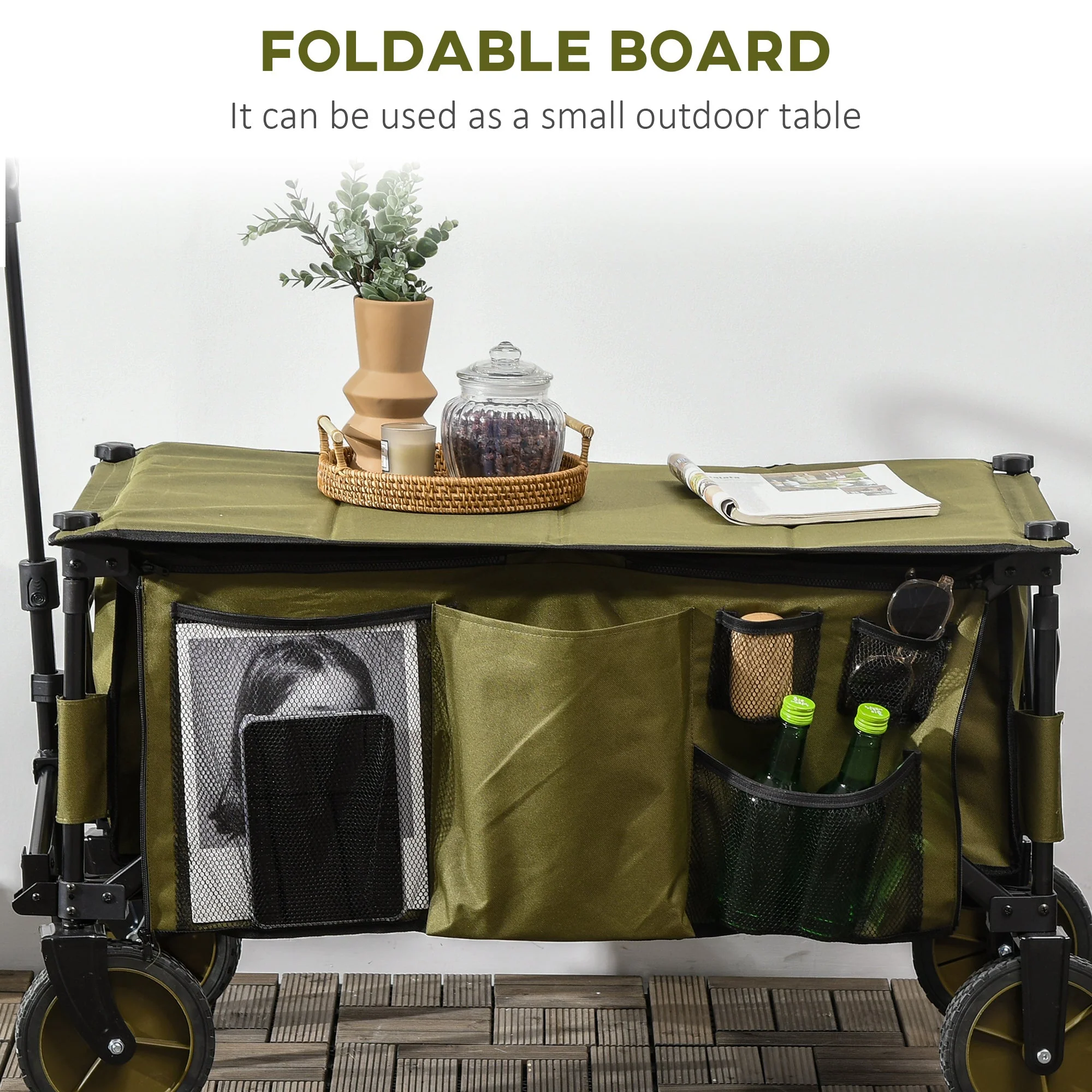 Folding Garden Trolley on Wheels - Image 6