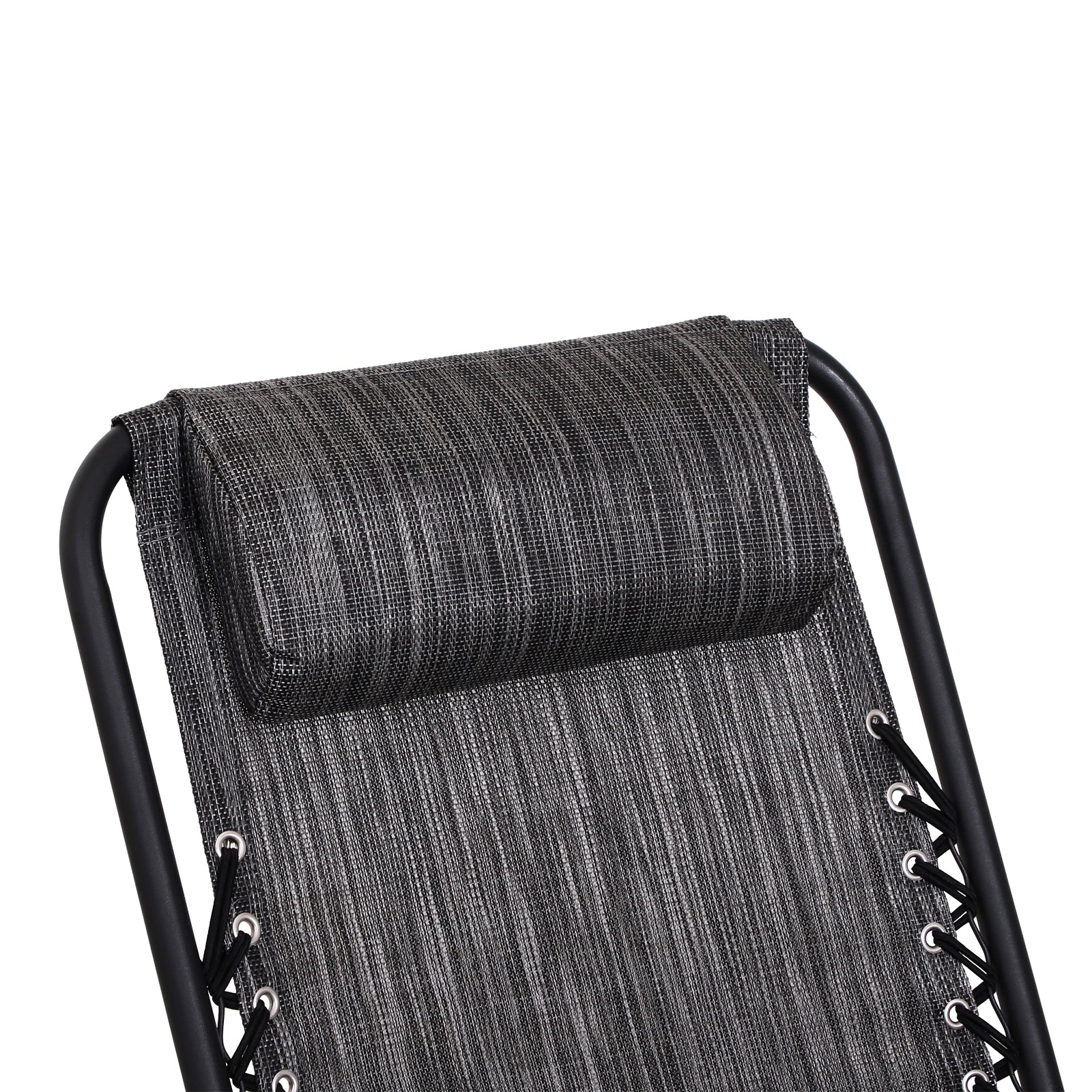 Folding Rocking Chair Zero Gravity W/ Headrest-Grey - Image 8