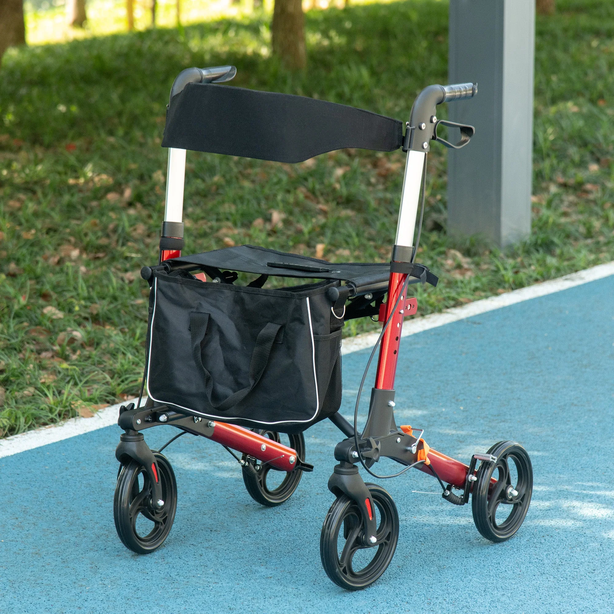 Folding Rollator Walker with Seat and Backrest - Image 2