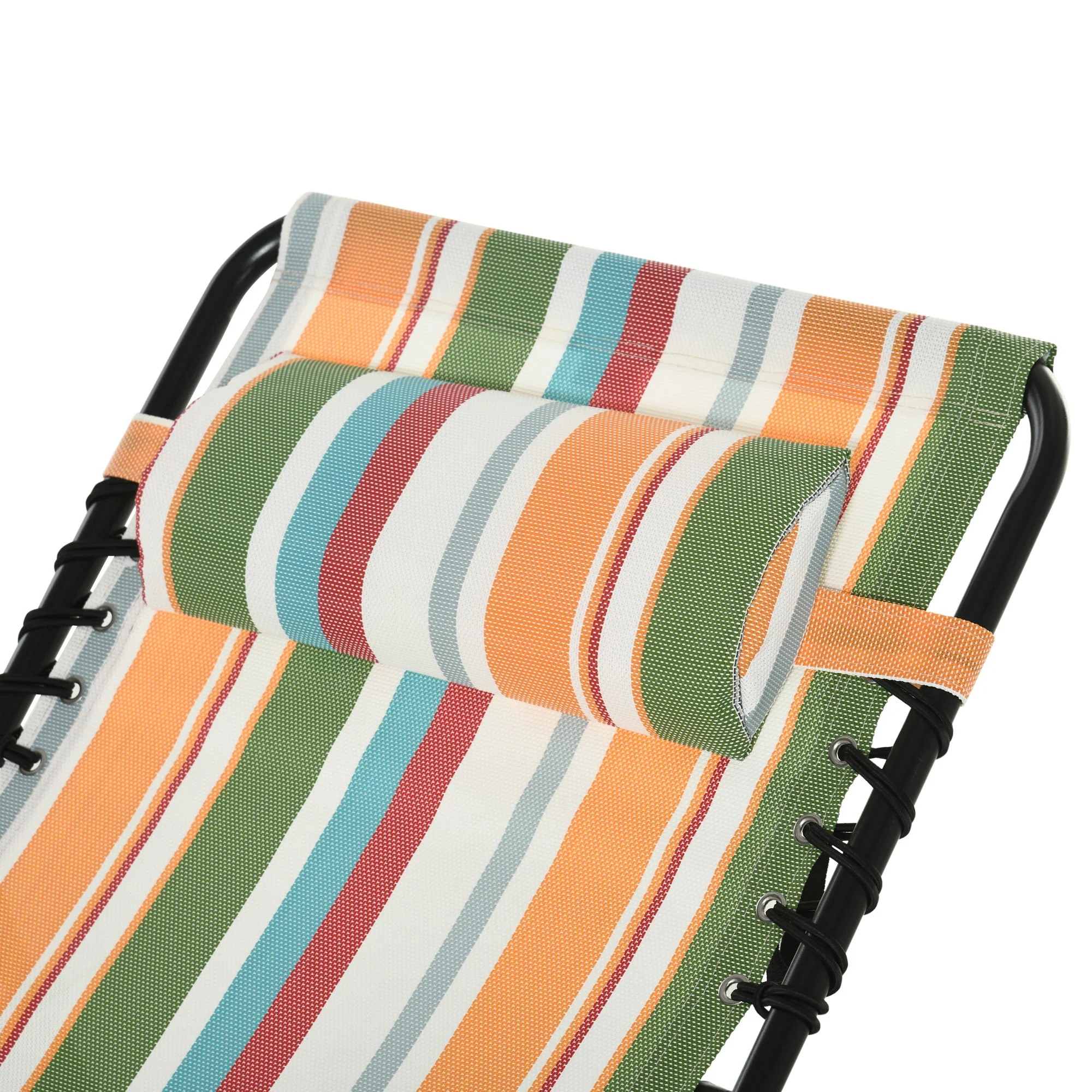 Folding Sun Lounger Beach Chaise Chair Garden Reclining Cot Camping Hiking Recliner with 4 Position Adjustable - Image 7