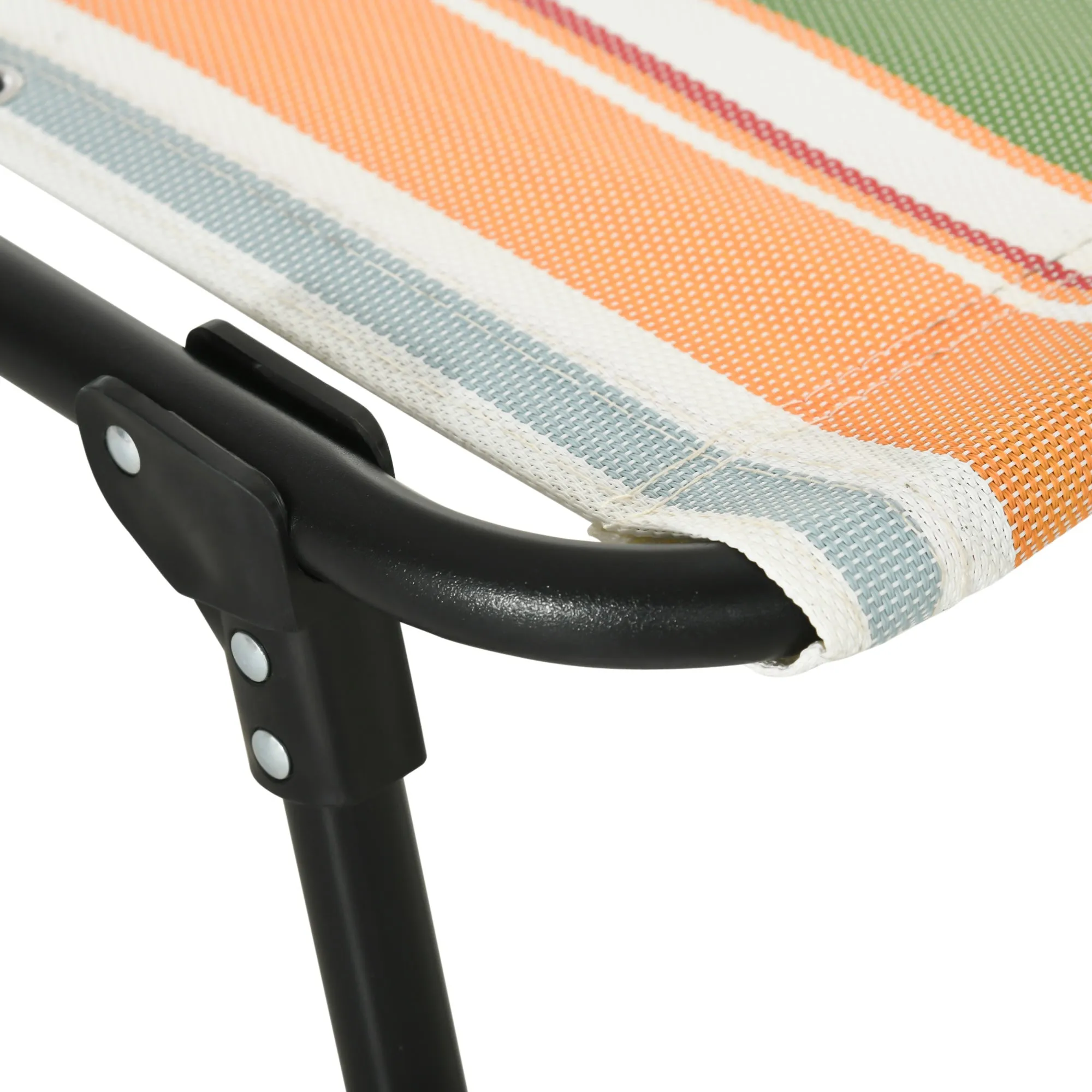 Folding Sun Lounger Beach Chaise Chair Garden Reclining Cot Camping Hiking Recliner with 4 Position Adjustable - Image 8
