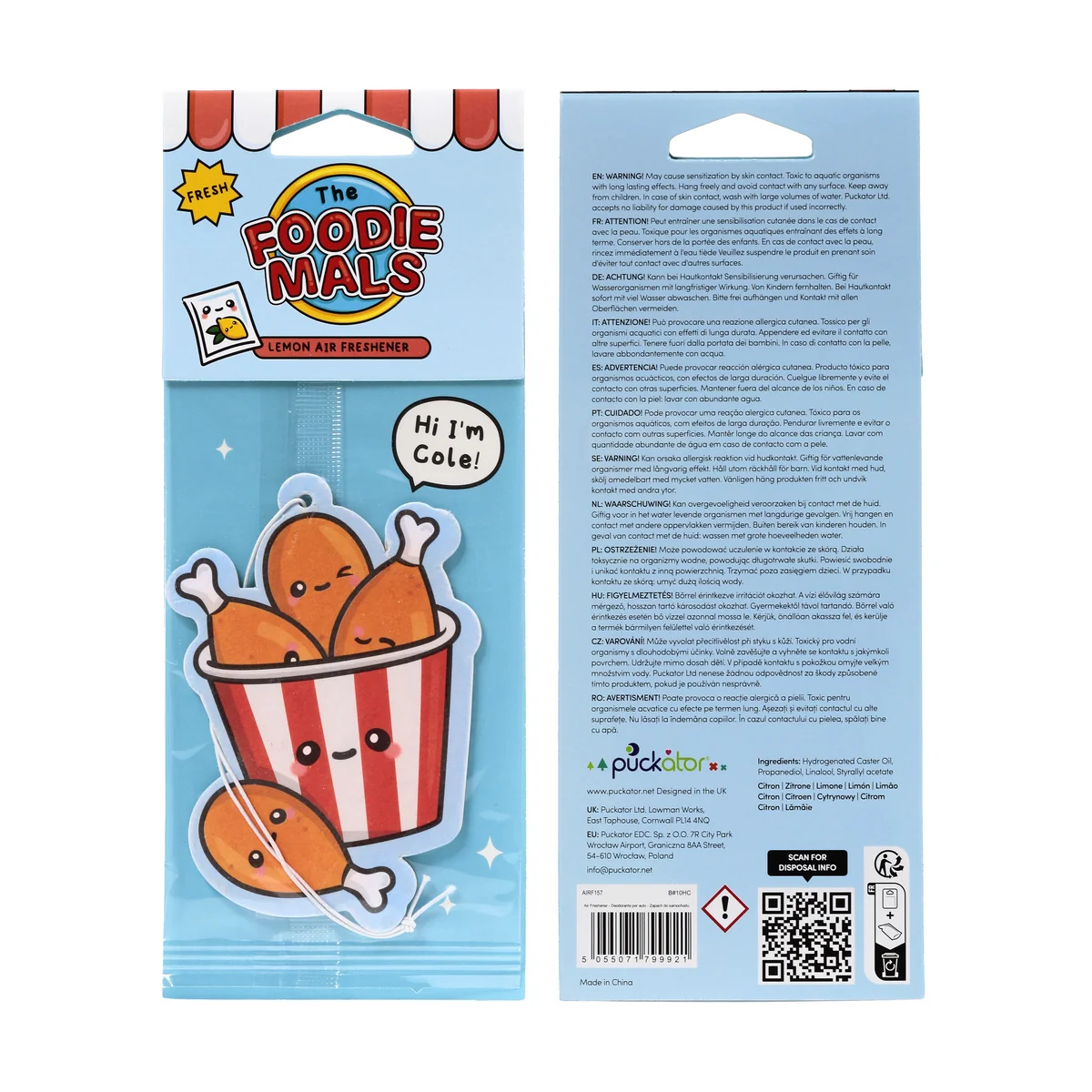 Foodiemals Lemon Air Freshener - Cole The Fried Chicken Bucket - Image 6
