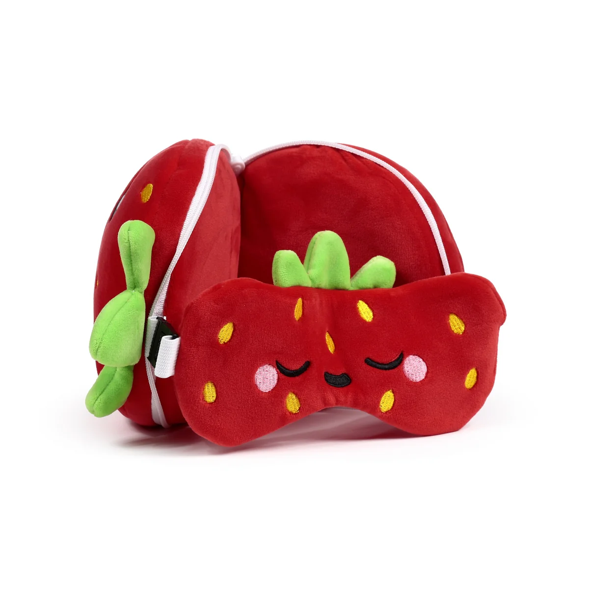 Foodiemals Relaxeazzz Elidi The Strawberry Travel Pillow and Eye Mask - Image 3