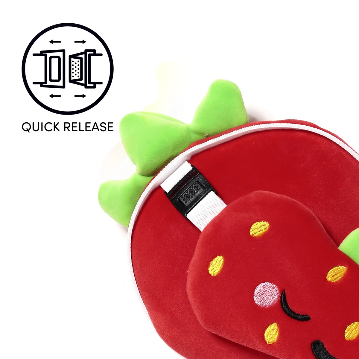 Foodiemals Relaxeazzz Elidi The Strawberry Travel Pillow and Eye Mask - Image 5