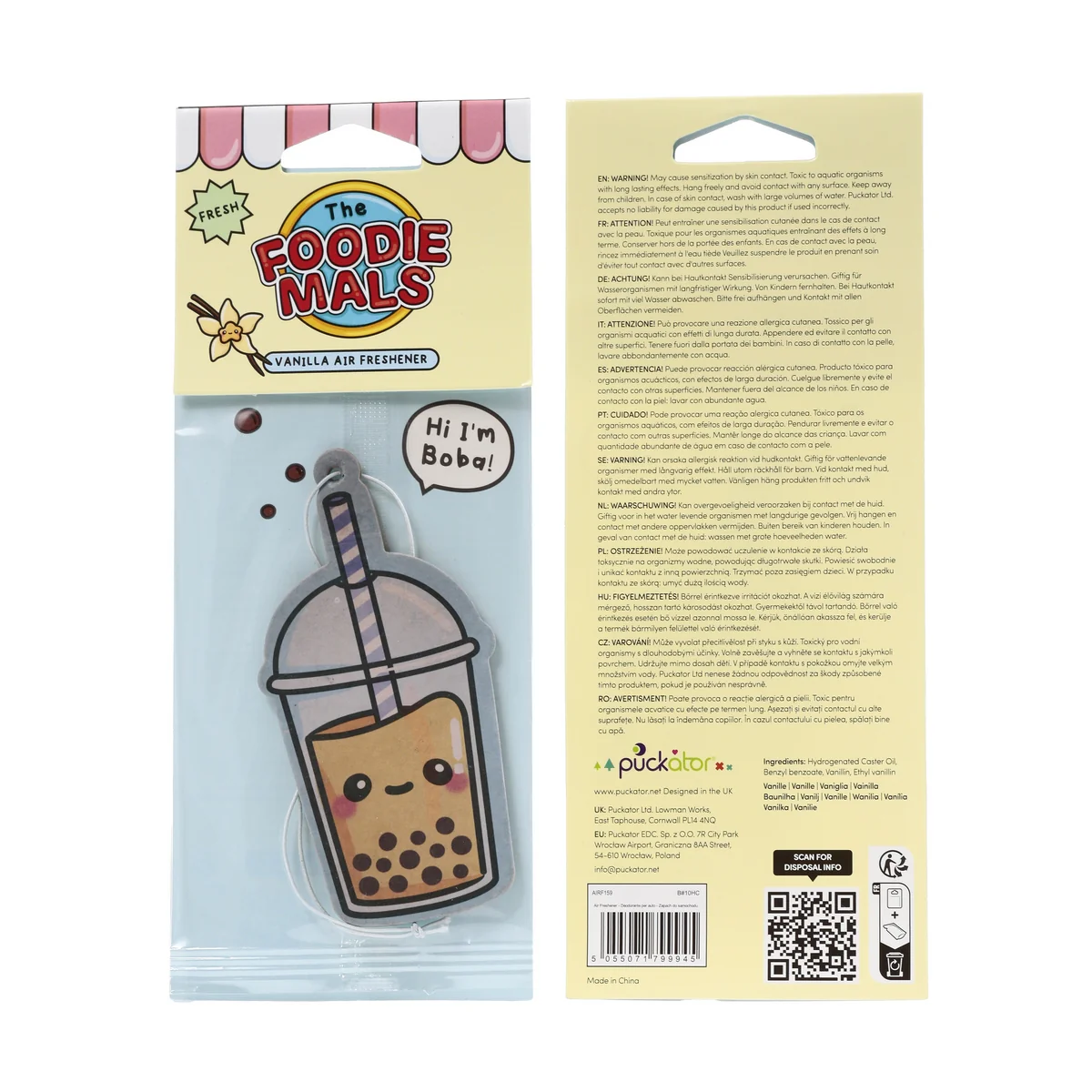 Foodiemals Vanilla Air Freshener - Boba The Bubble Tea - Image 6