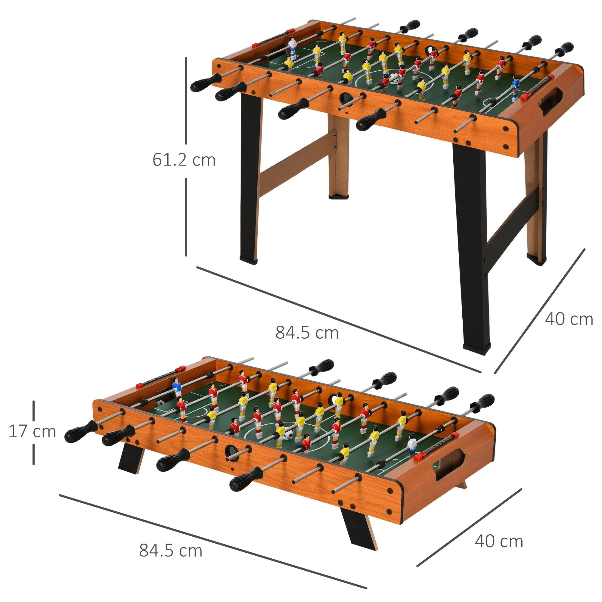 Foosball Game Table 84.5cm Wood Soccer Arcade Game Room - Image 2