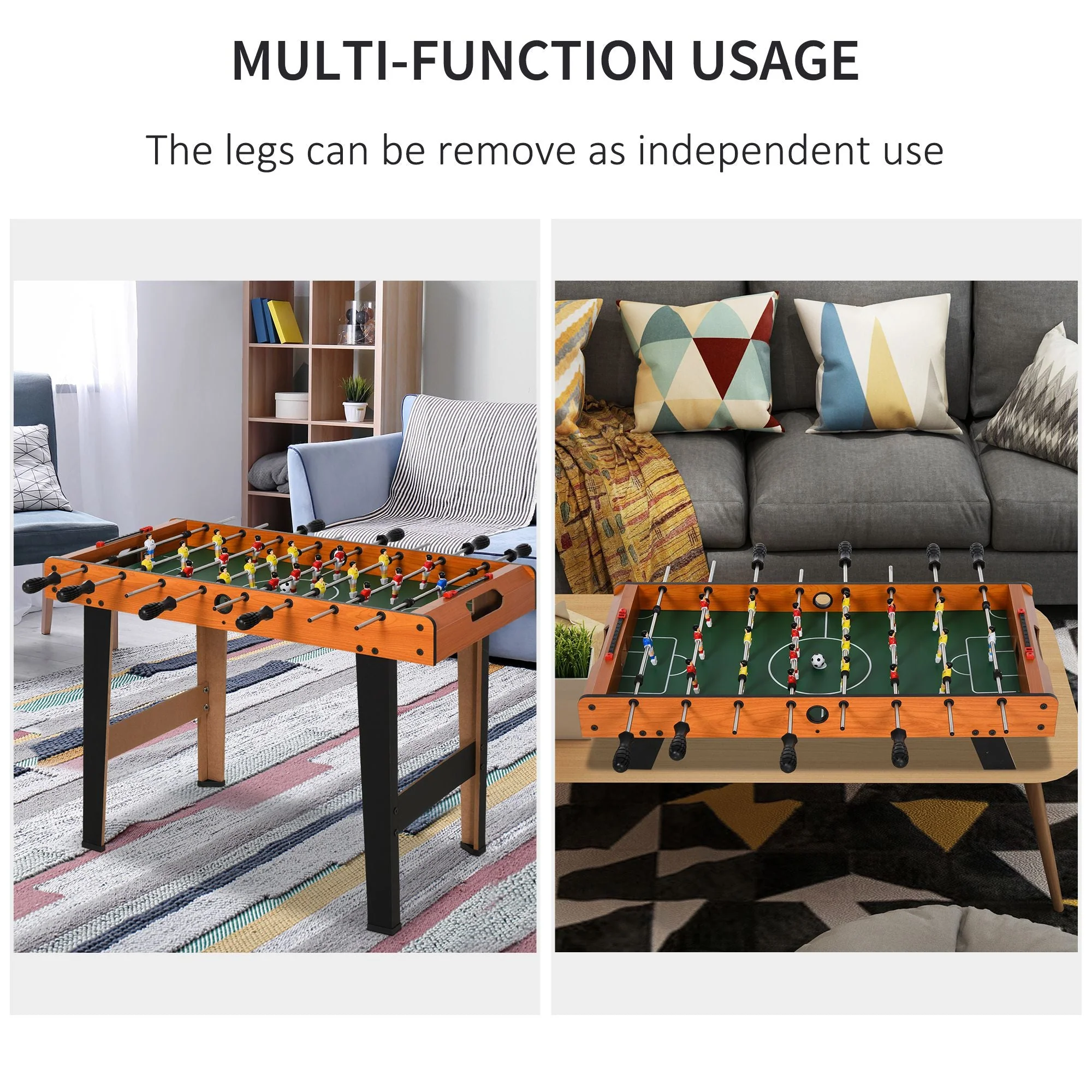 Foosball Game Table 84.5cm Wood Soccer Arcade Game Room - Image 5