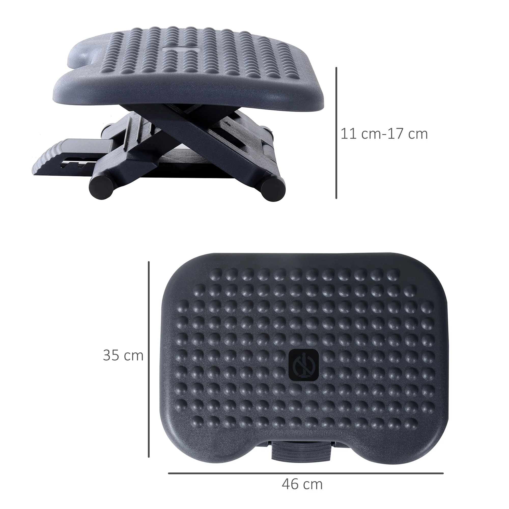 Footrest Adjustable Height & Angle Tilting Platform Home Office Foot Rest - Image 3
