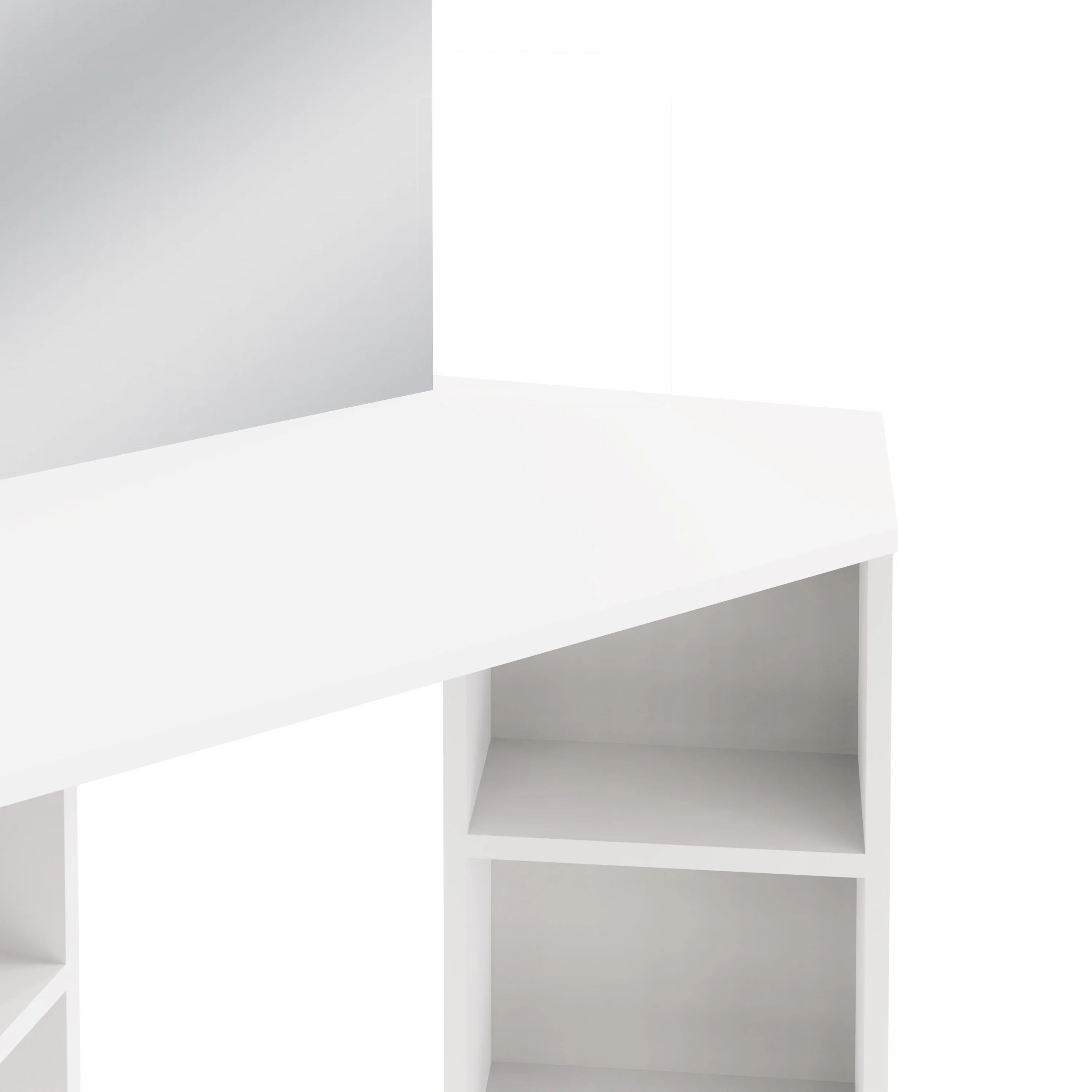 Frances Tall Dressing Table White 6 Shelves - Image 5