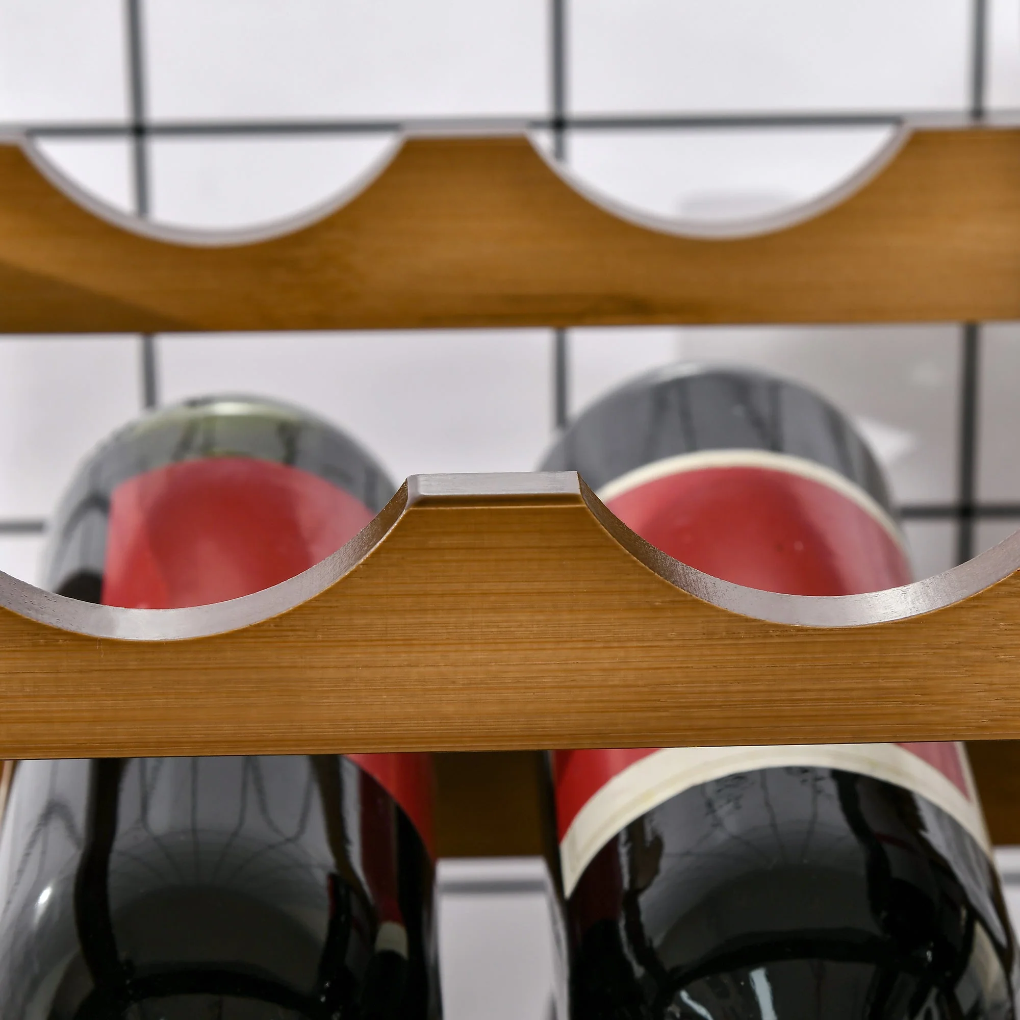 Free Standing Bamboo Wine Rack with 16 Bottles Holder - Image 7