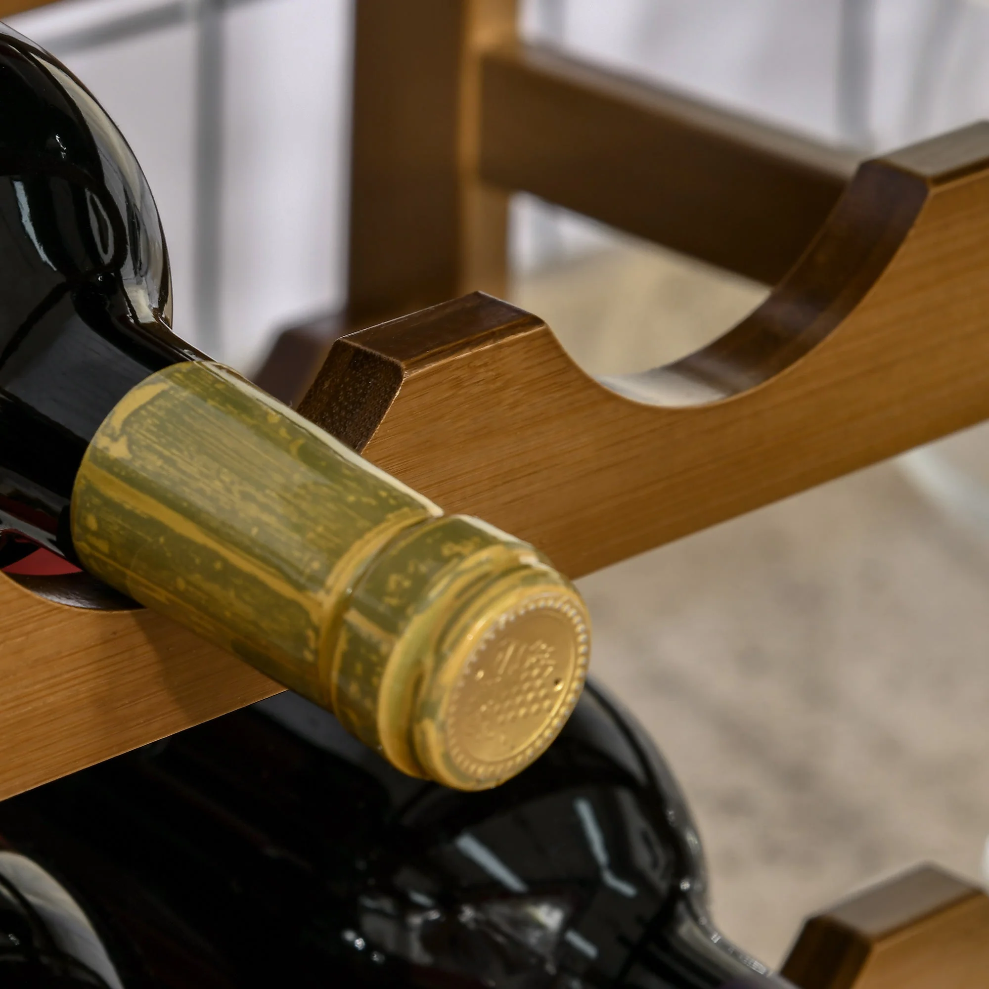 Free Standing Bamboo Wine Rack with 16 Bottles Holder - Image 9