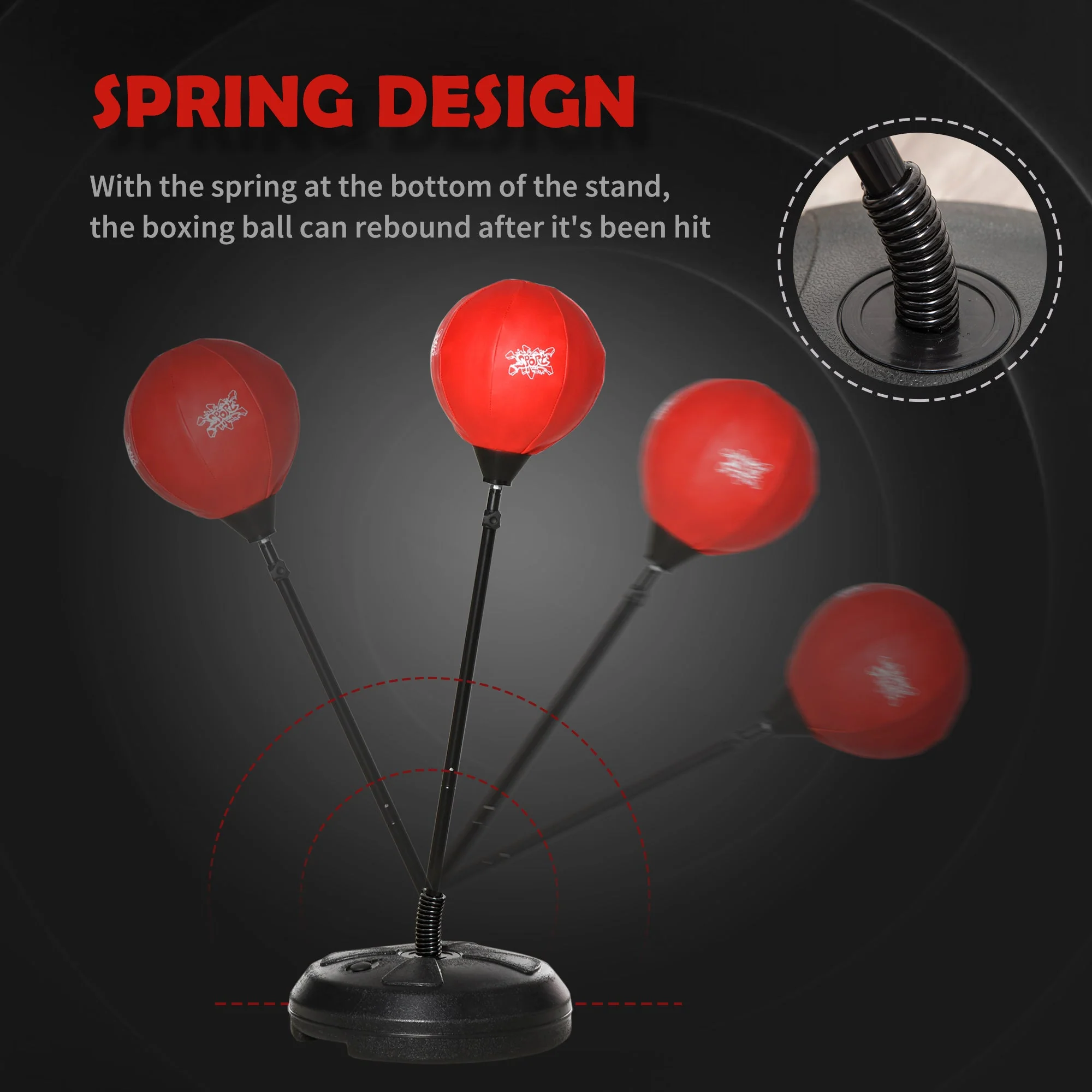 Free Standing Punching Ball Speed Boxing Bag with Gloves and Inflator for Kids - Image 6