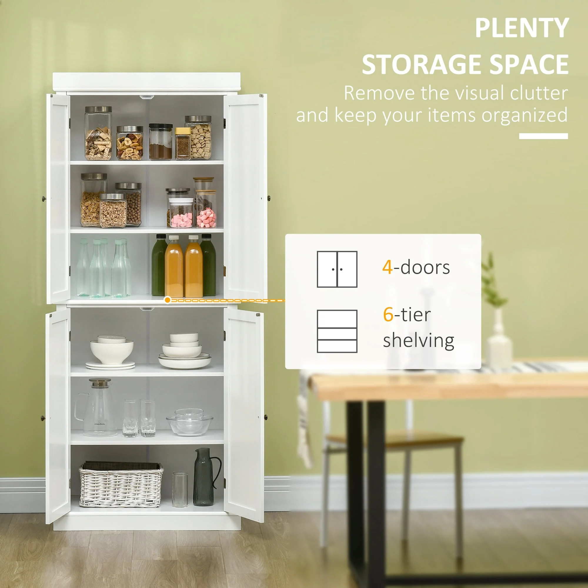 Freestanding Kitchen Cupboard with 4 Doors - Image 4