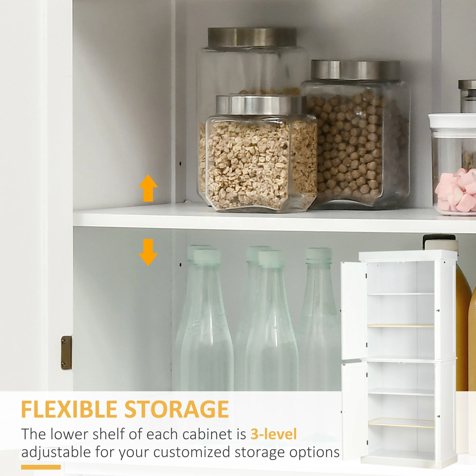 Freestanding Kitchen Cupboard with 4 Doors - Image 5