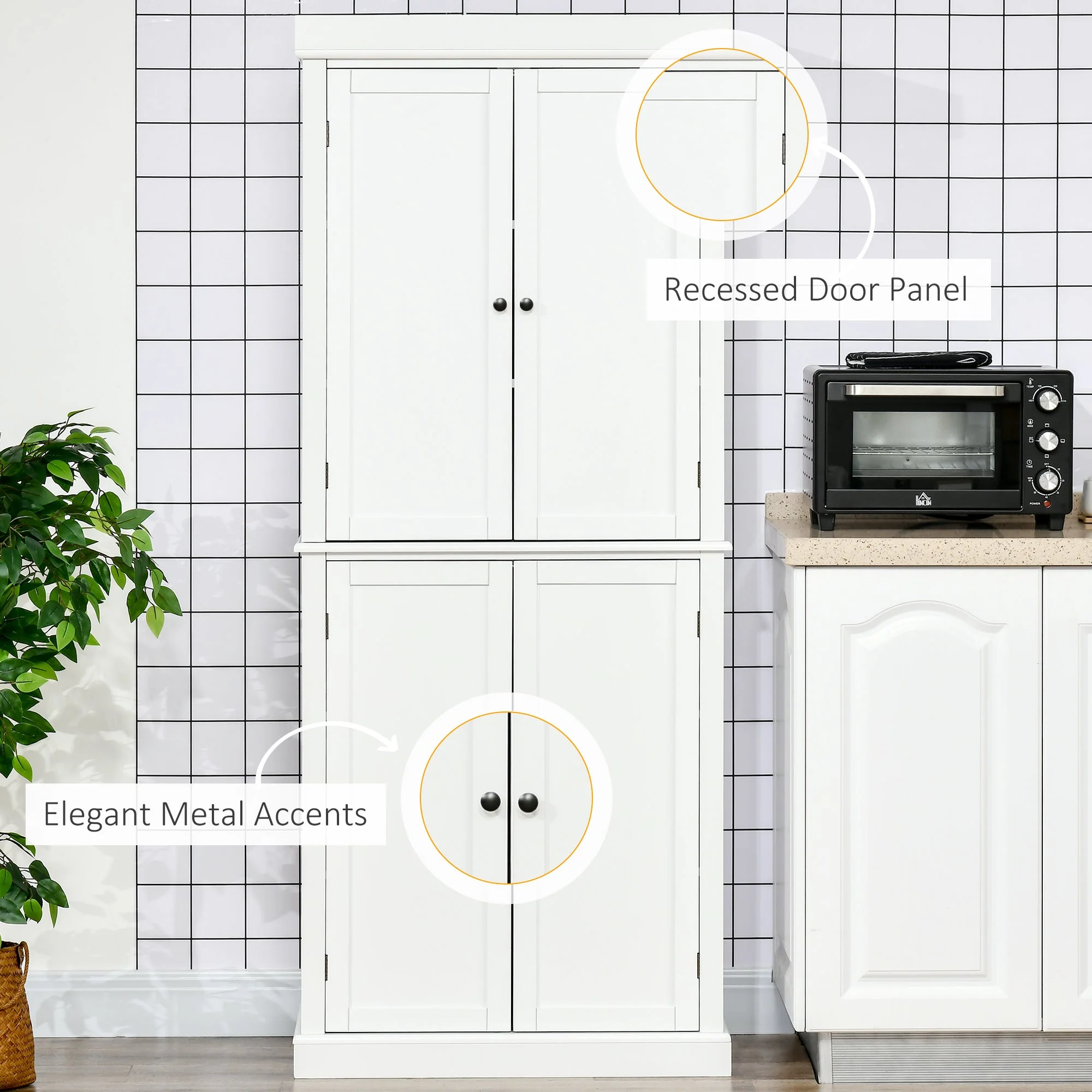 Freestanding Kitchen Cupboard with 4 Doors - Image 7