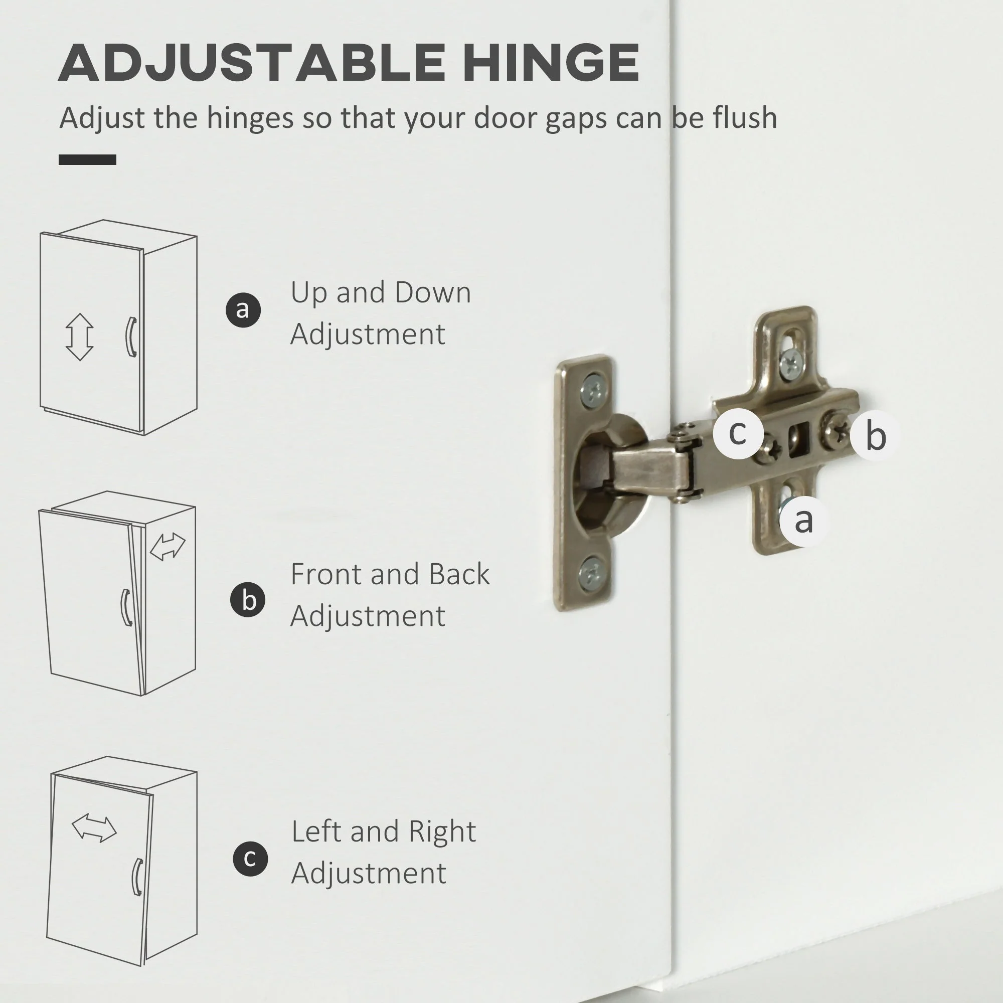 Freestanding Tall Kitchen Cupboard Storage Cabinets with Drawer and 3 Adjustable Shelves for Dining Room - Image 7