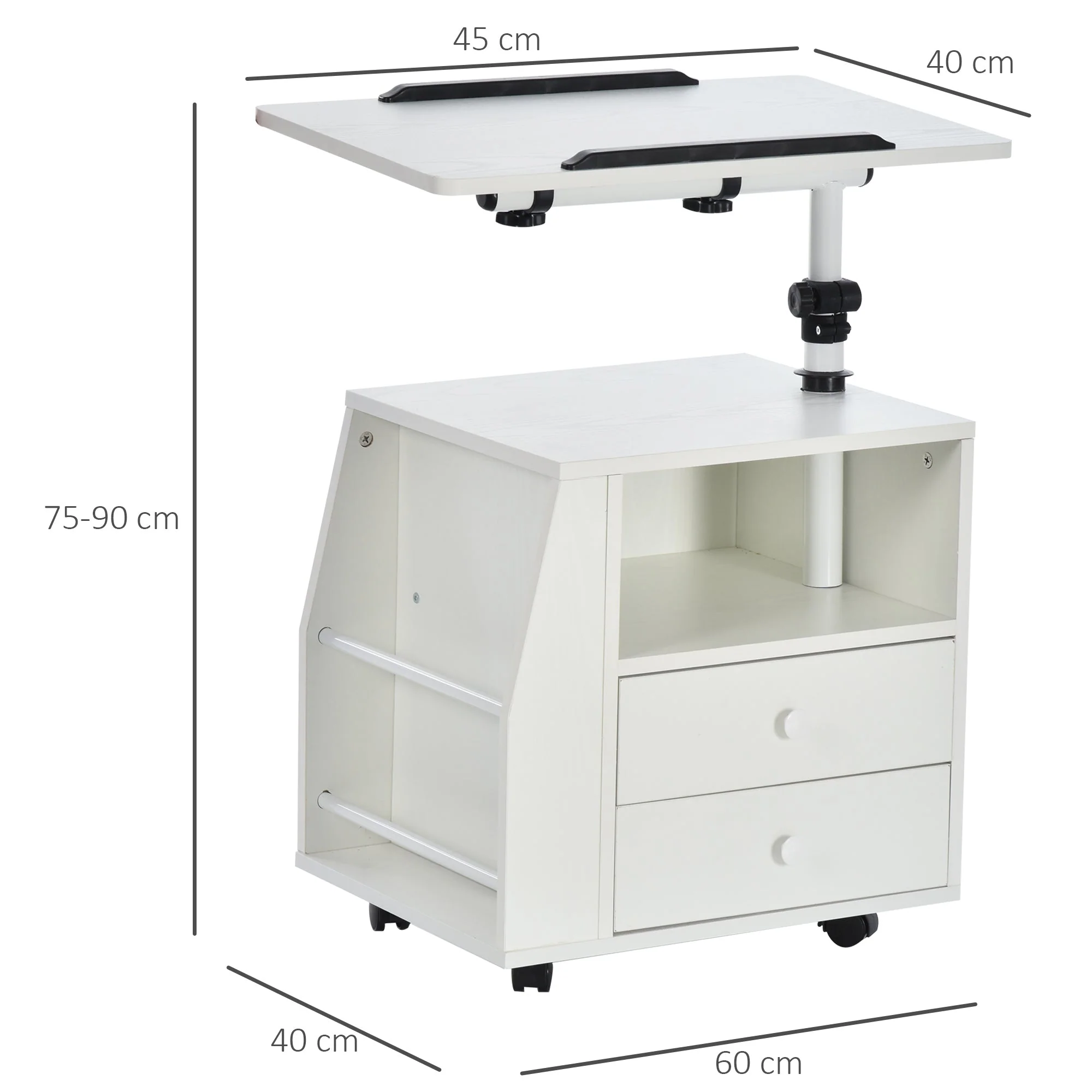 Functional Swivel Bedside Table End Table Side Table for Living Room Nightstand for Bedroom - Image 3