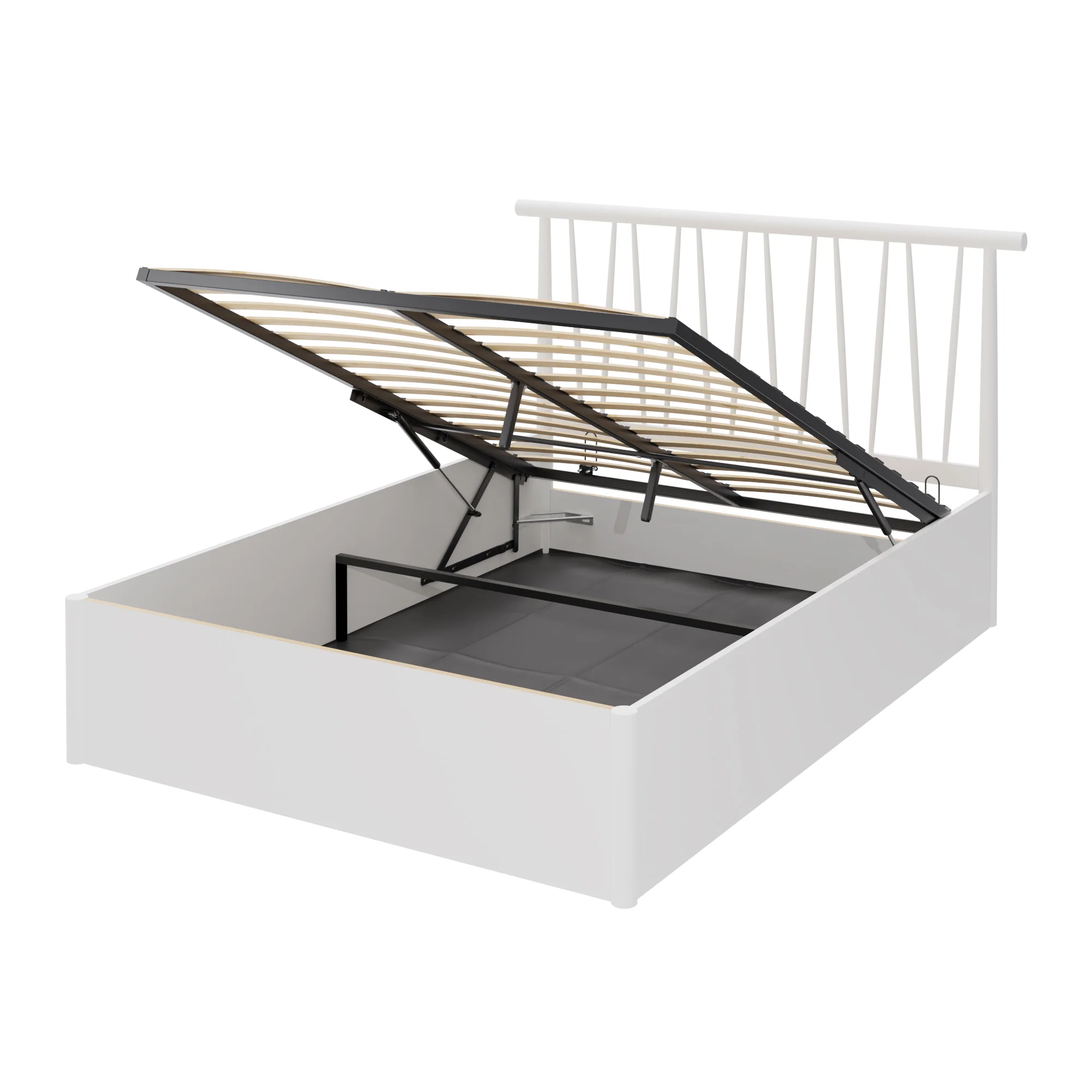 Fusum Small Double Ottoman Bed White 5 x 7ft - Image 2