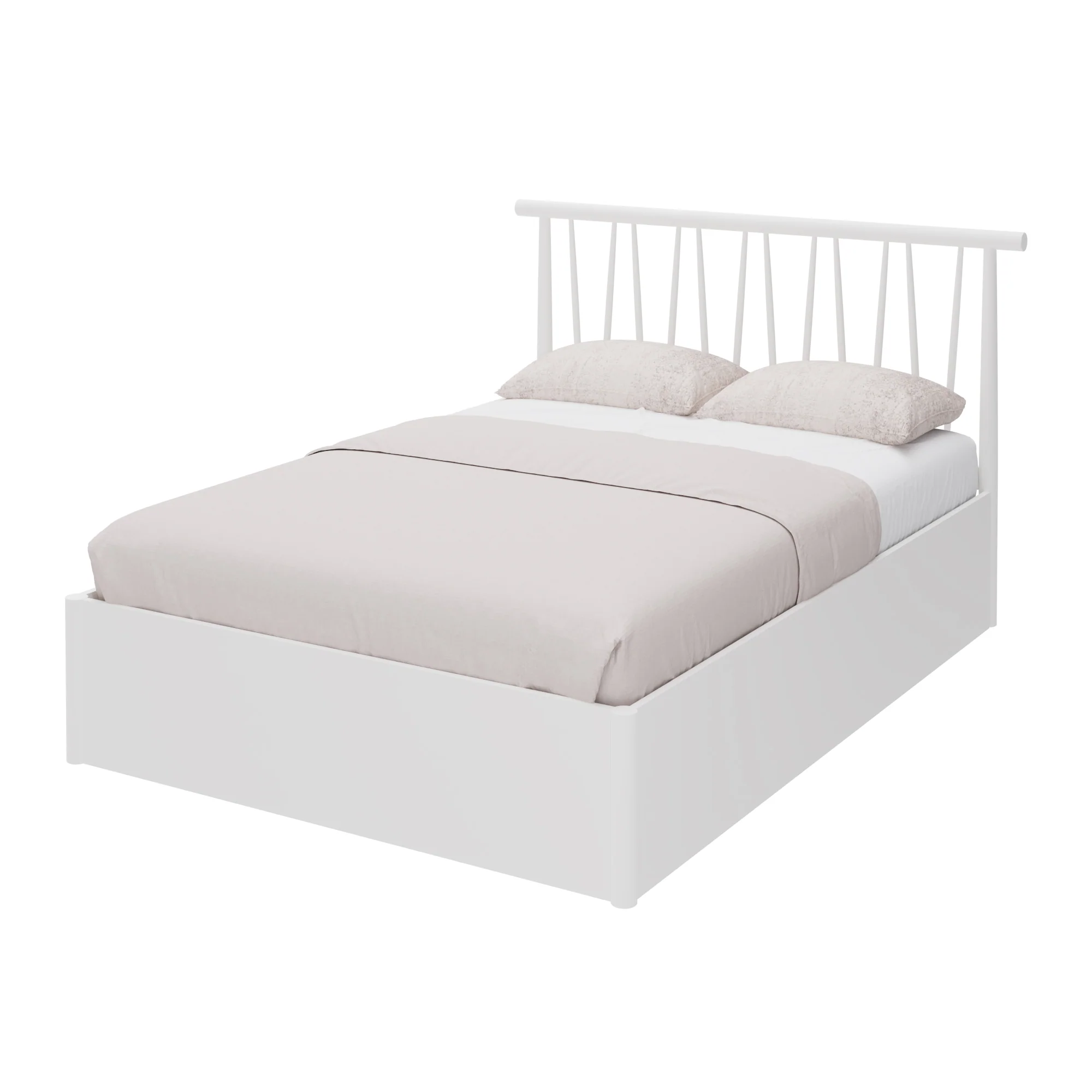 Fusum Small Double Ottoman Bed White 5 x 7ft - Image 3