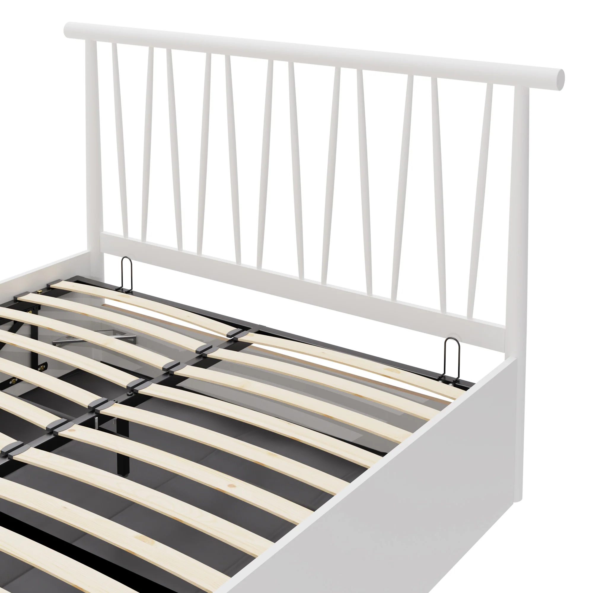 Fusum Double Ottoman Bed White 6 x 7ft - Image 2