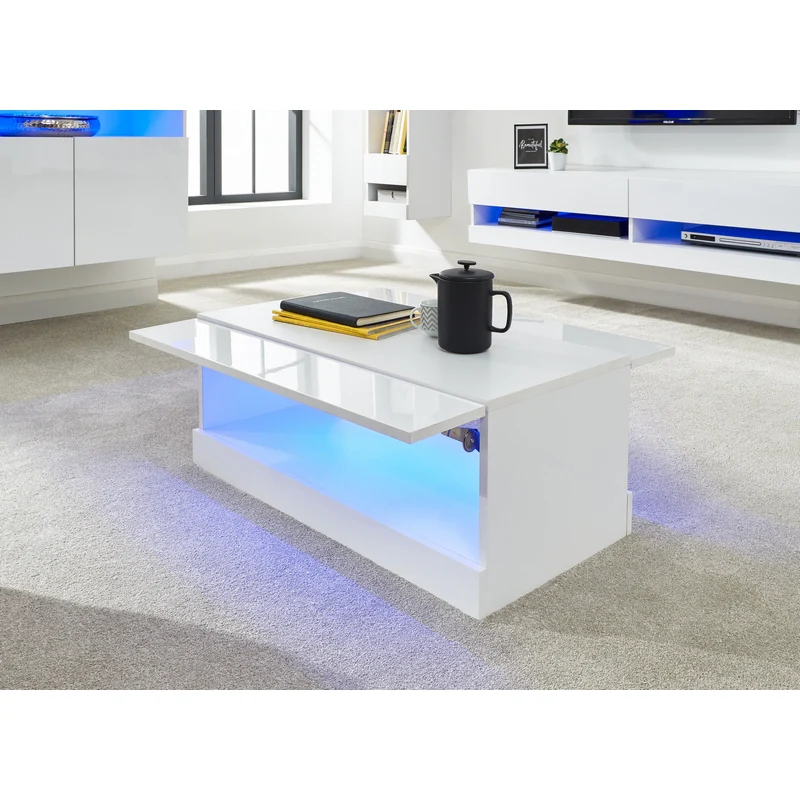 Galicia Extending Coffee Table White 1 Shelf 75cm - Image 2