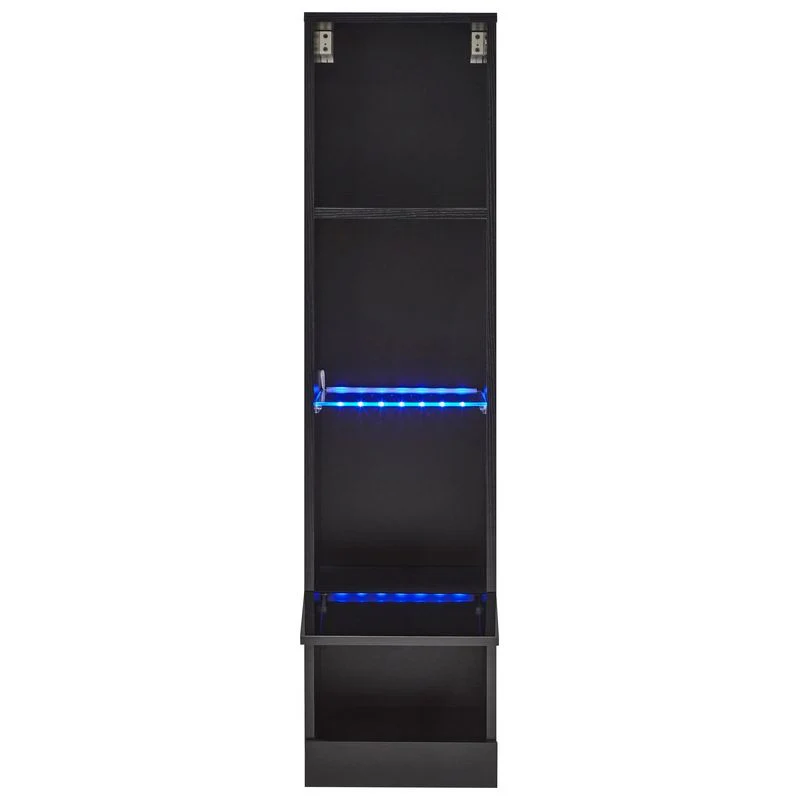 Galicia Tall Shelving Unit Black 1 Door 4 Shelves - Image 4