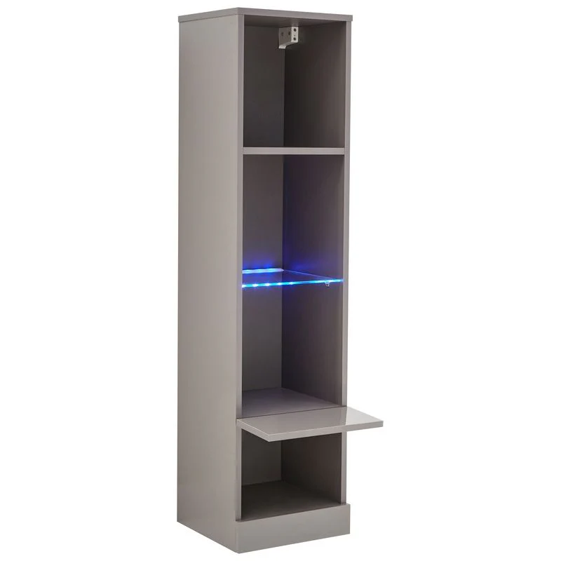 Galicia Tall Shelving Unit Grey 1 Door 4 Shelves - Image 2
