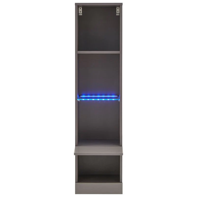 Galicia Tall Shelving Unit Grey 1 Door 4 Shelves - Image 4