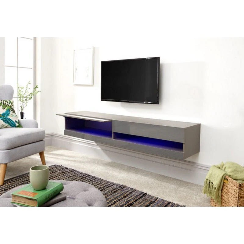 Galicia TV Unit Grey 2 Shelves 2 Doors - Image 2