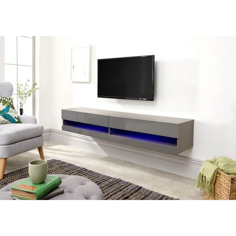 Galicia TV Unit Grey 2 Shelves 2 Doors - Image 3