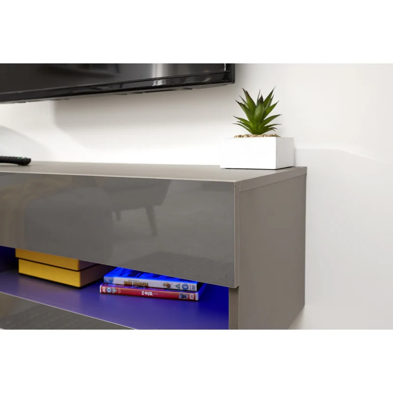 Galicia TV Unit Light Grey 2 Shelves - Image 4