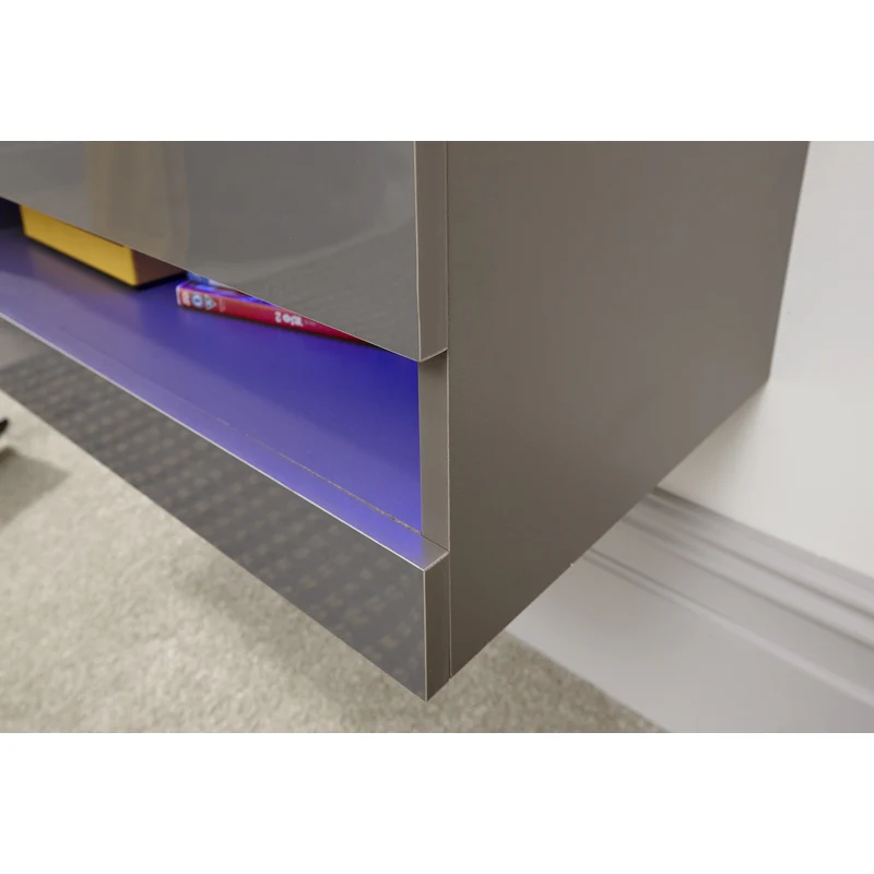 Galicia TV Unit Light Grey 2 Shelves - Image 5