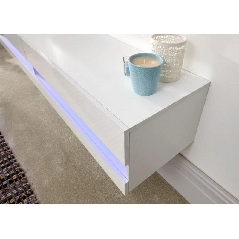 Galicia TV Unit White 2 Shelves 2 Doors - Image 4