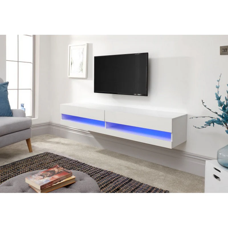 Galicia TV Unit White 2 Shelves 2 Doors - Image 6