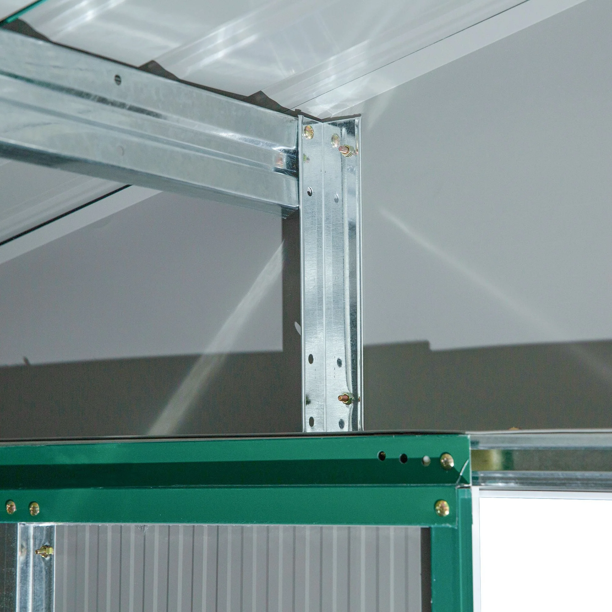 Galvanised 12.5 x 11' Sliding Double Door Apex Garden Shed Steel Green by Steadfast - Image 8