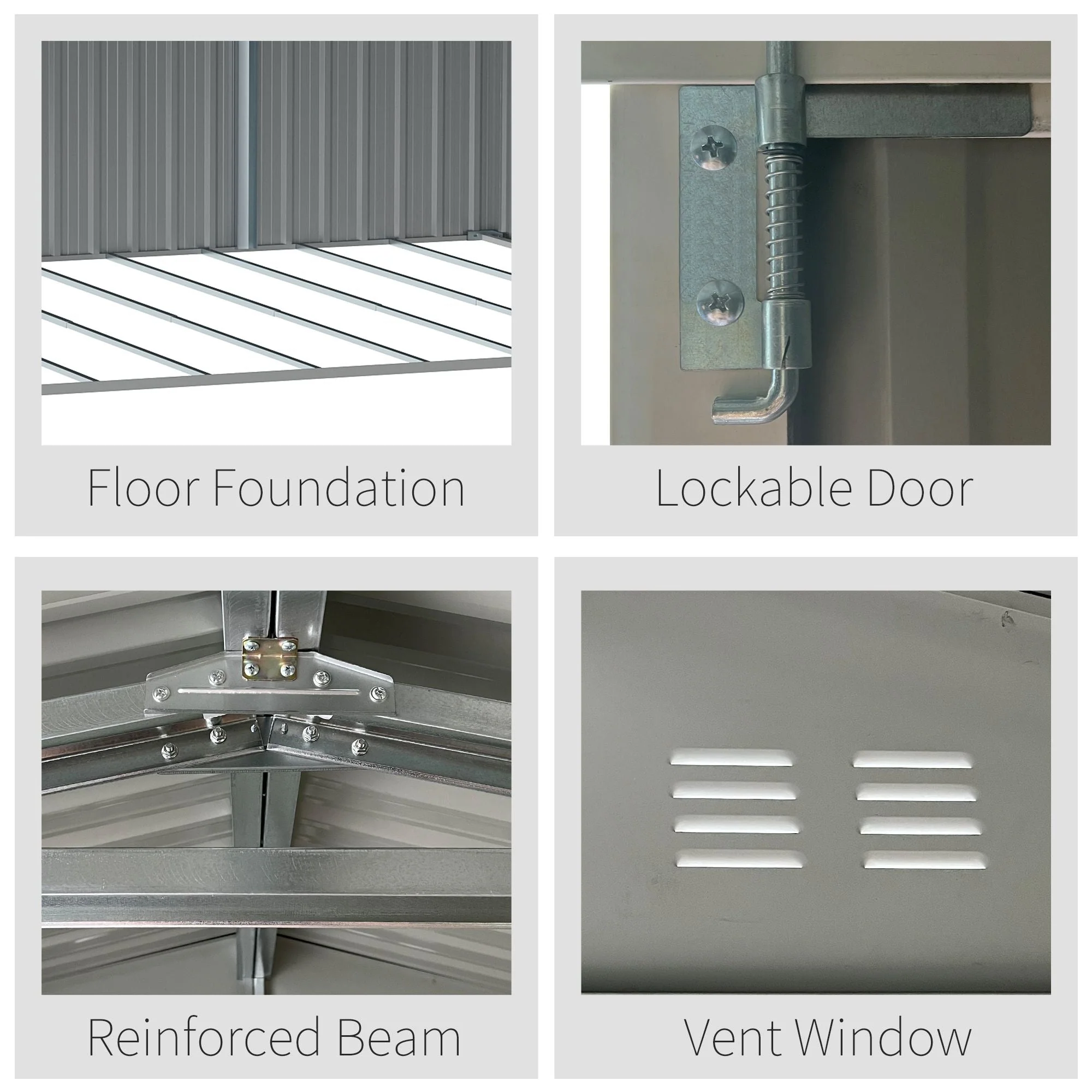 Galvanised 14 x 9' Double Door Reverse Apex Garden Shed Lockable Steel Grey by Steadfast - Image 6