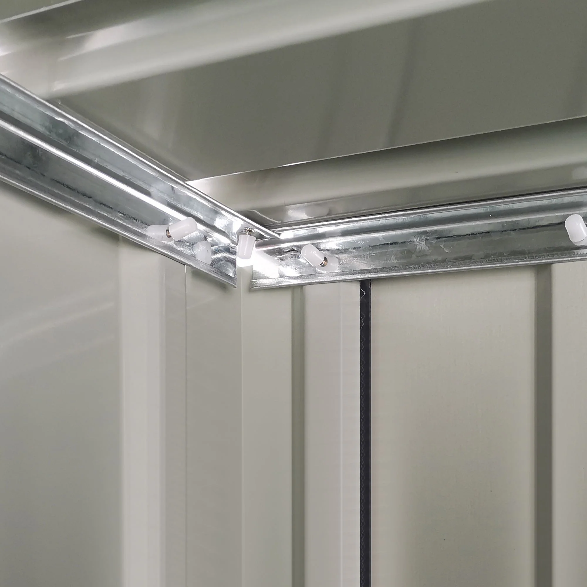 Galvanised 5 x 3' Single Door Pent Garden Store Lockable Steel Green by Steadfast - Image 8