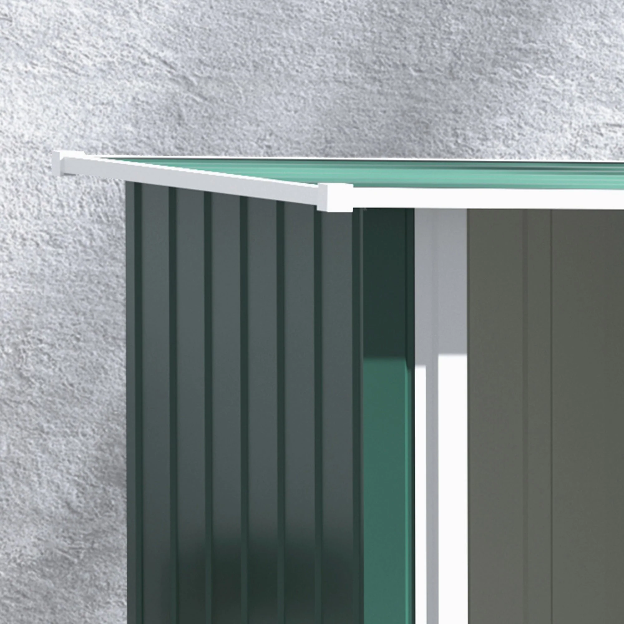 Galvanised 5 x 3' Single Door Pent Garden Store Lockable Steel Green by Steadfast - Image 9